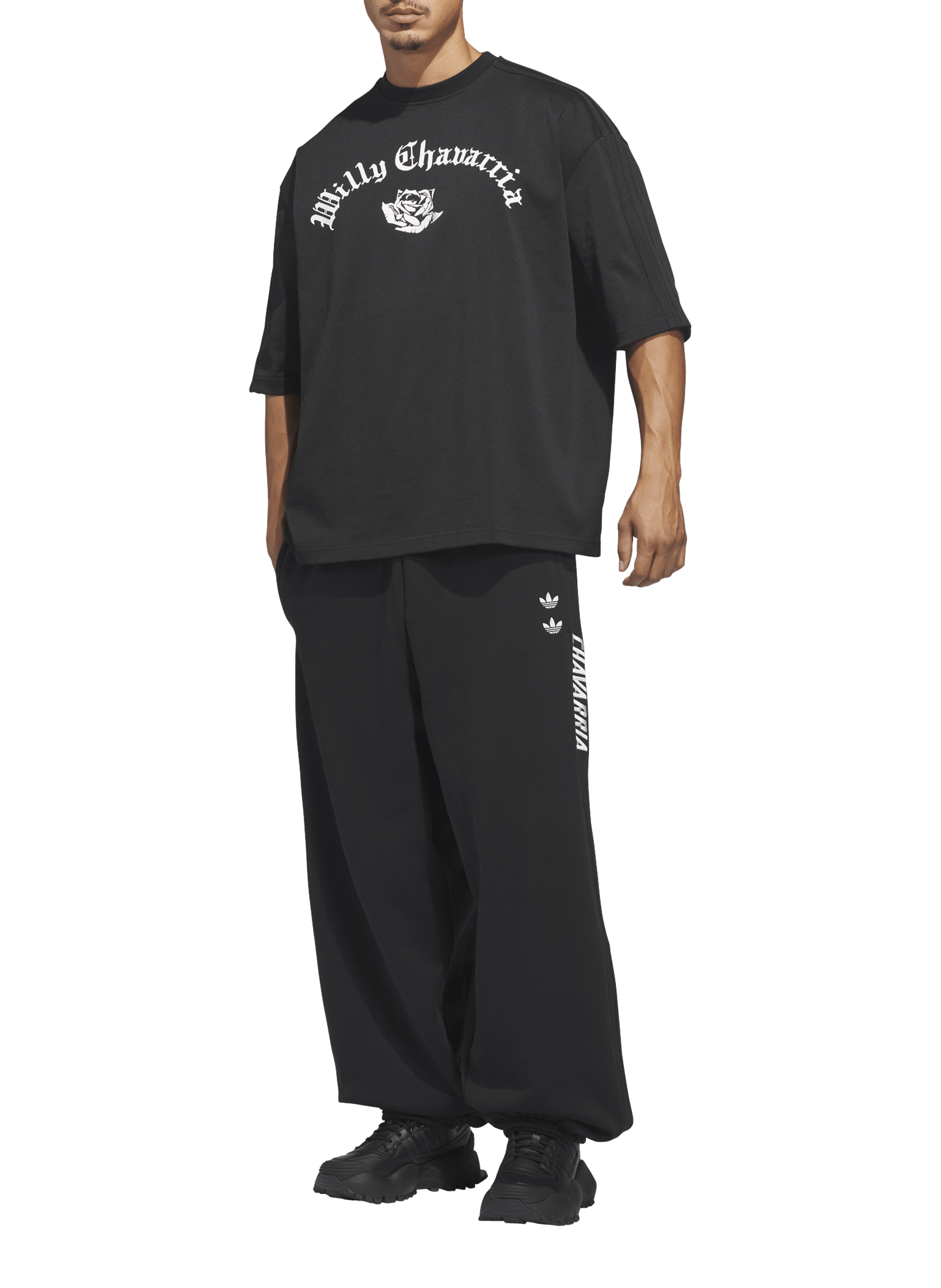 T-shirt à imprimé en coton mélangé ADIDAS Noir