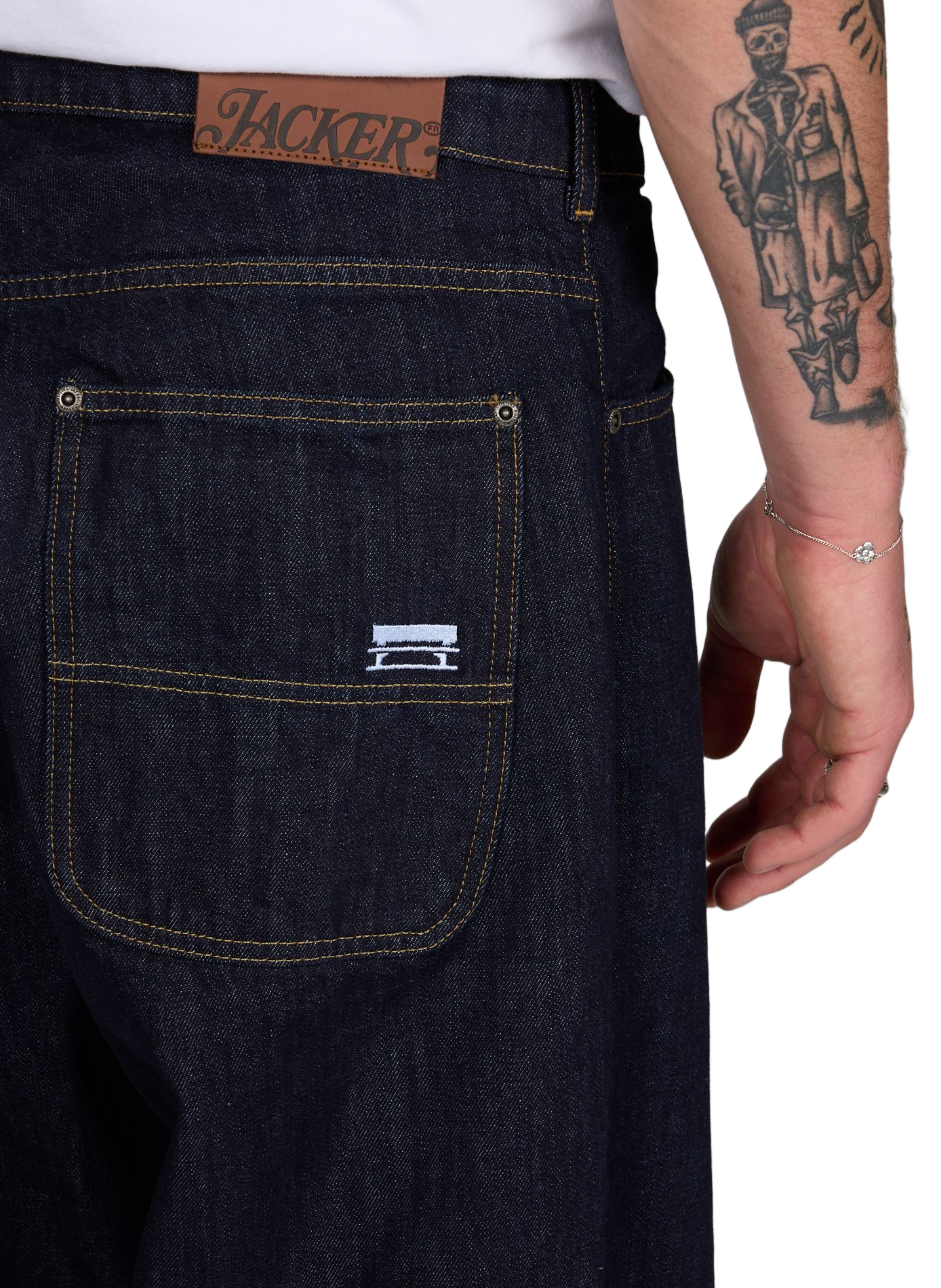 Jean baggy Raw JACKER. Bleu