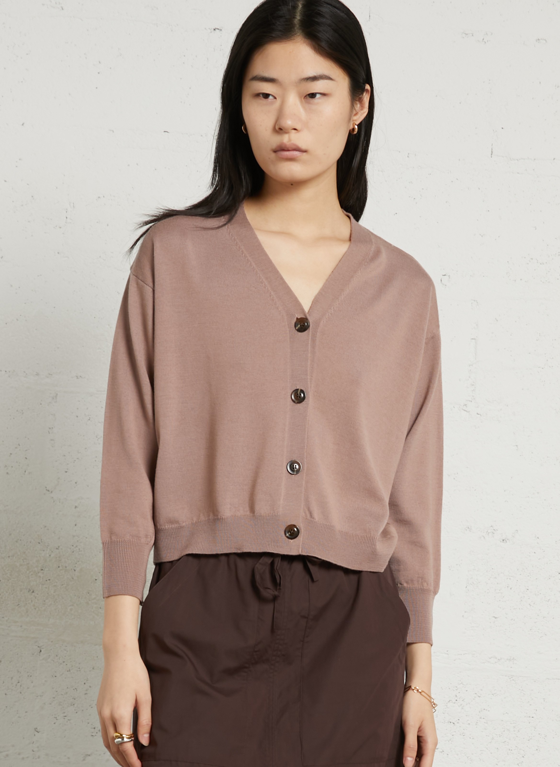 Cardigan à col v en laine idem SOEUR Rose