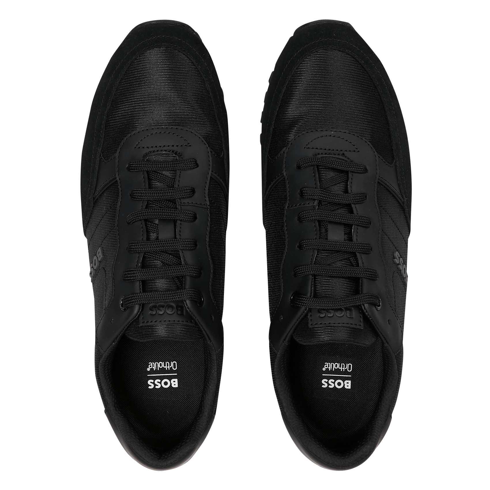 Baskets basses bi-matière BOSS Noir