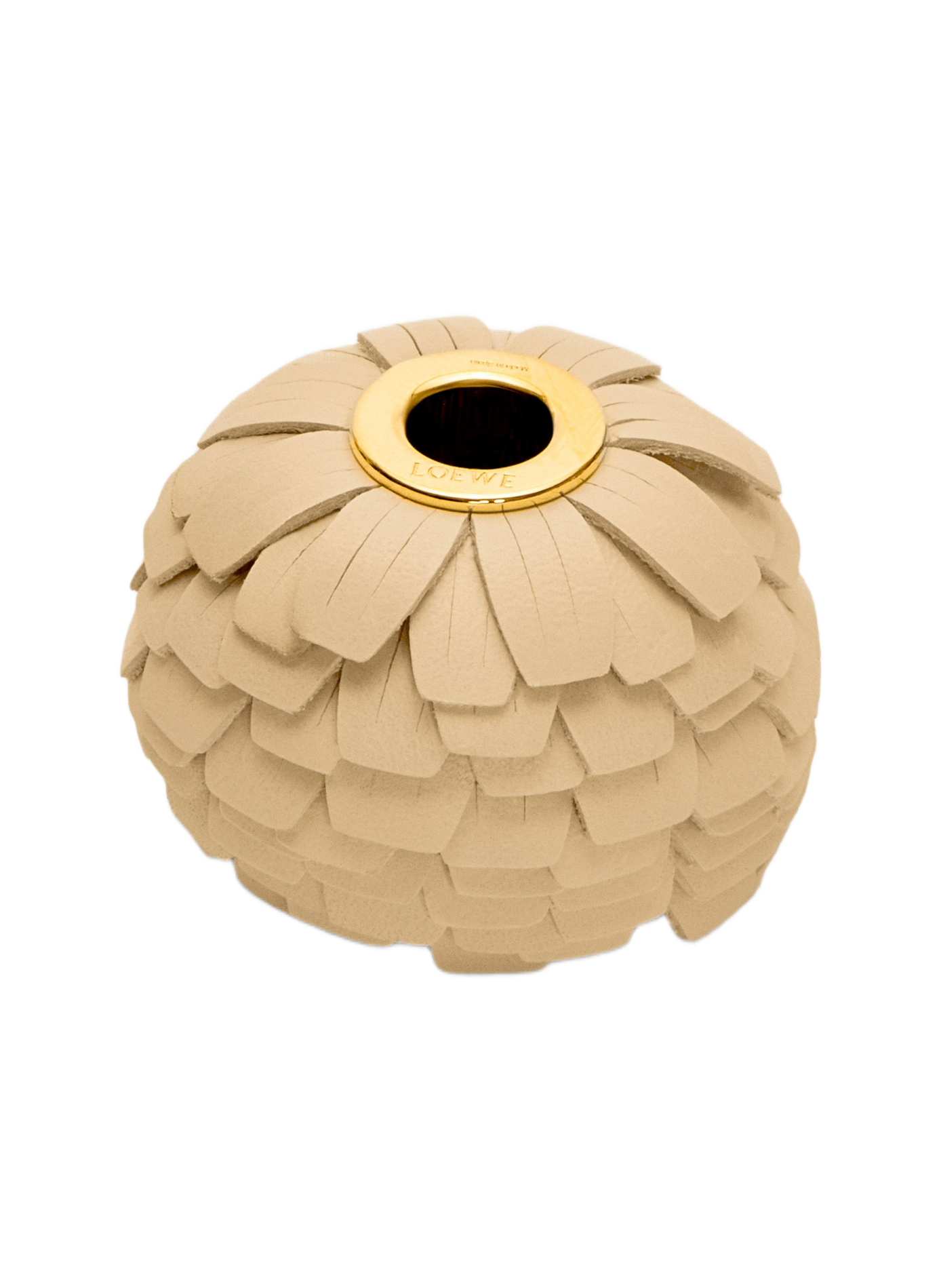 Petit charm fleur en cuir de veau et laiton LOEWE Jaune