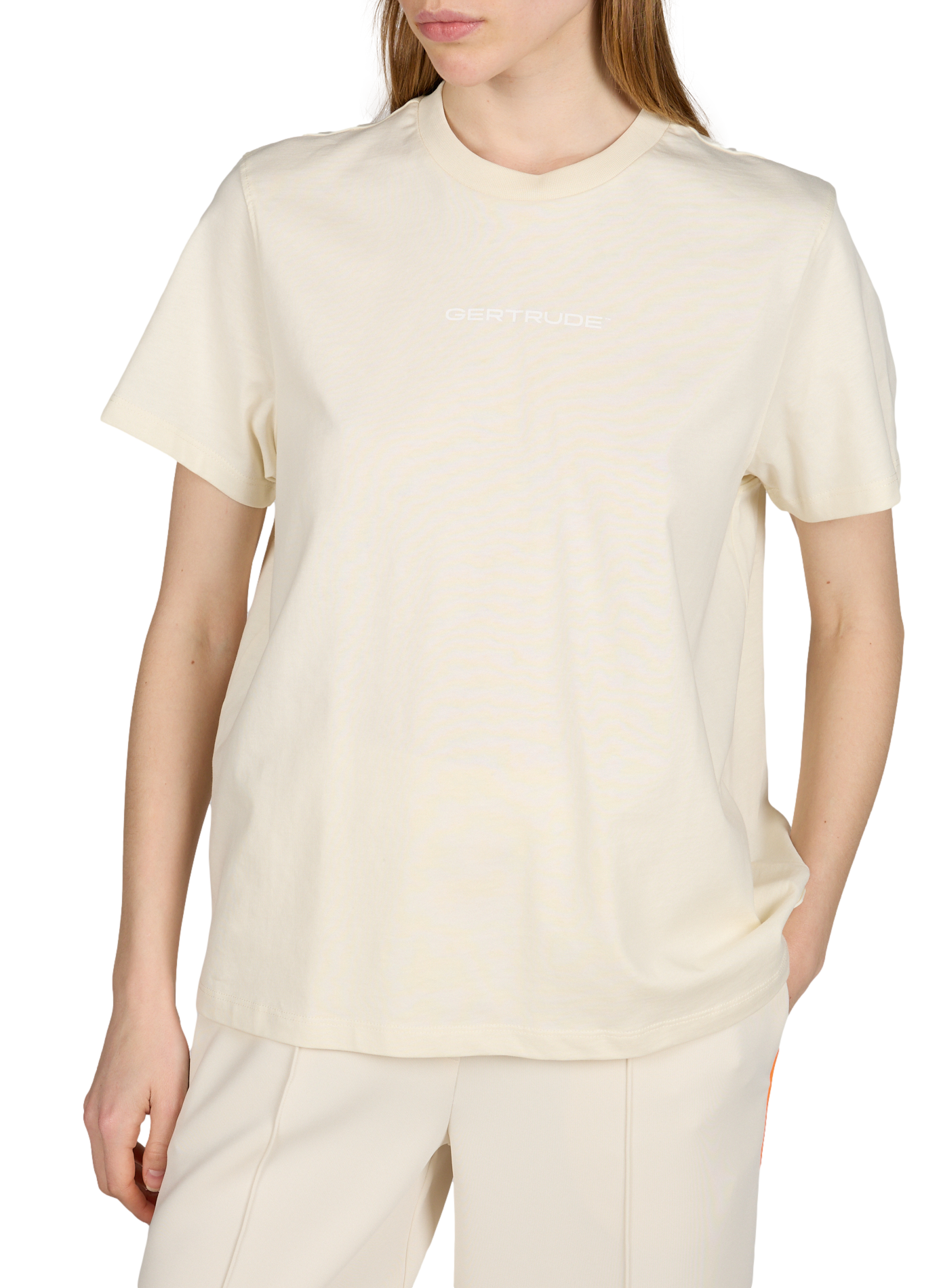 Straight T-shirt with screen-printed logo GERTRUDE ET GASTON Beige