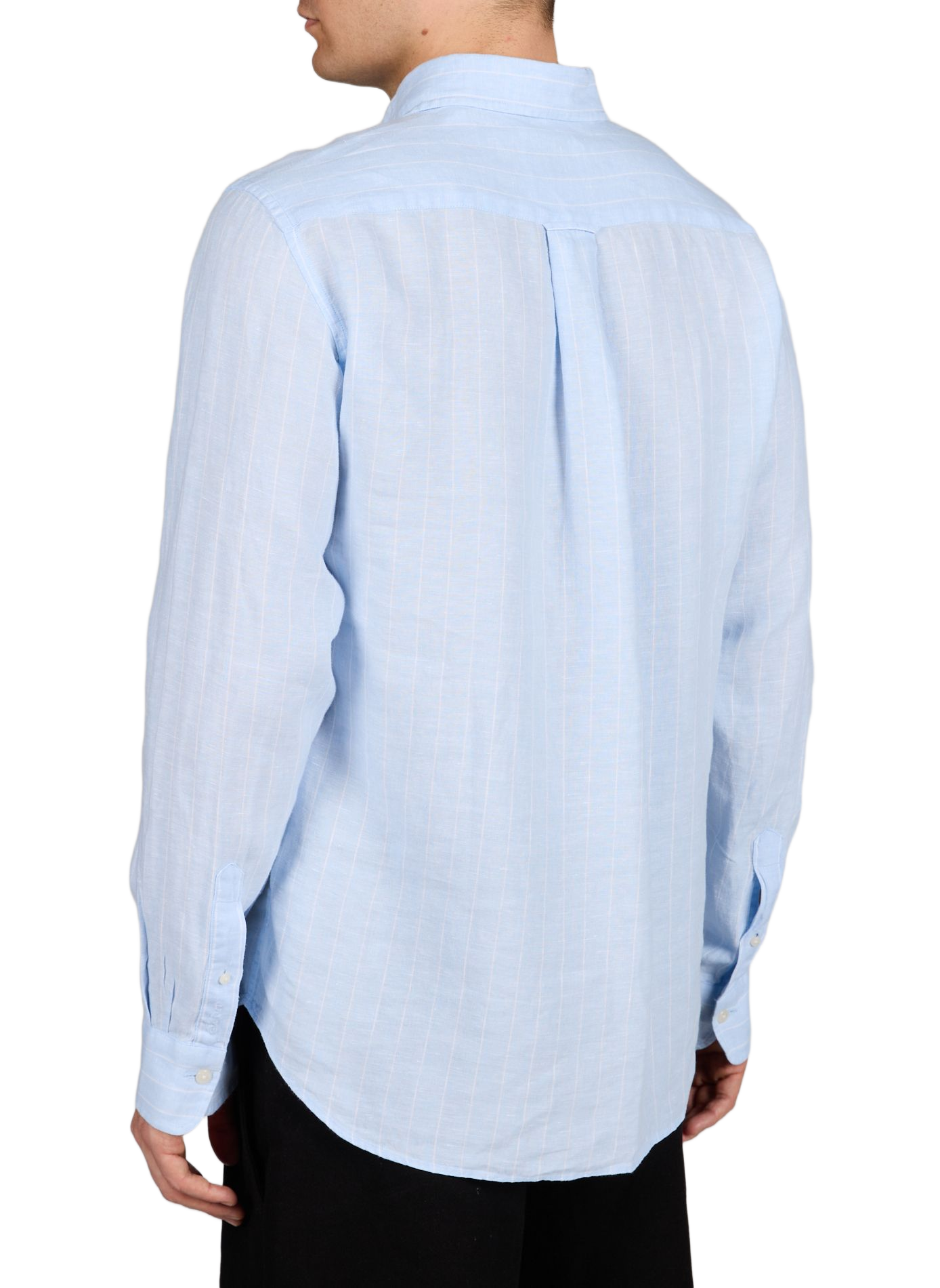 Chemise droite à rayures en lin GANT Bleu