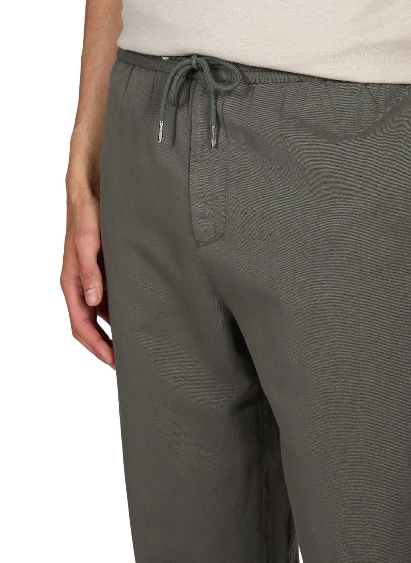 Weite Hose aus Baumwolle und Leinenmischung EDEN PARK Khaki