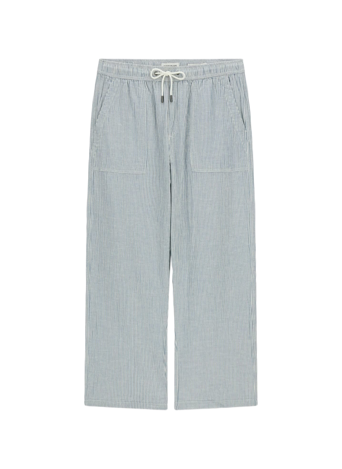Striped cotton and linen trousers GUESS Beige