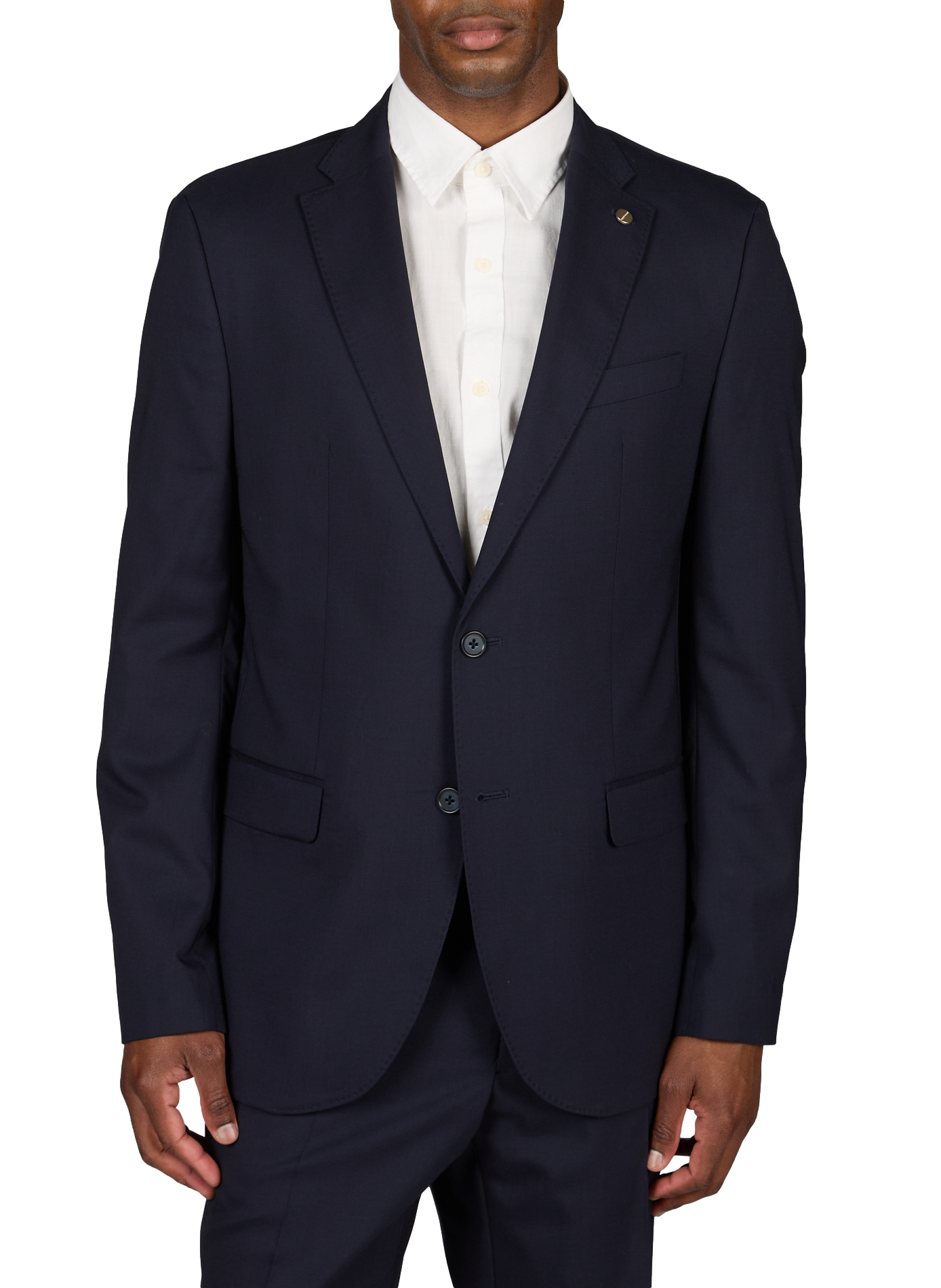 Solid virgin wool blend blazer PIERRE CARDIN Blue