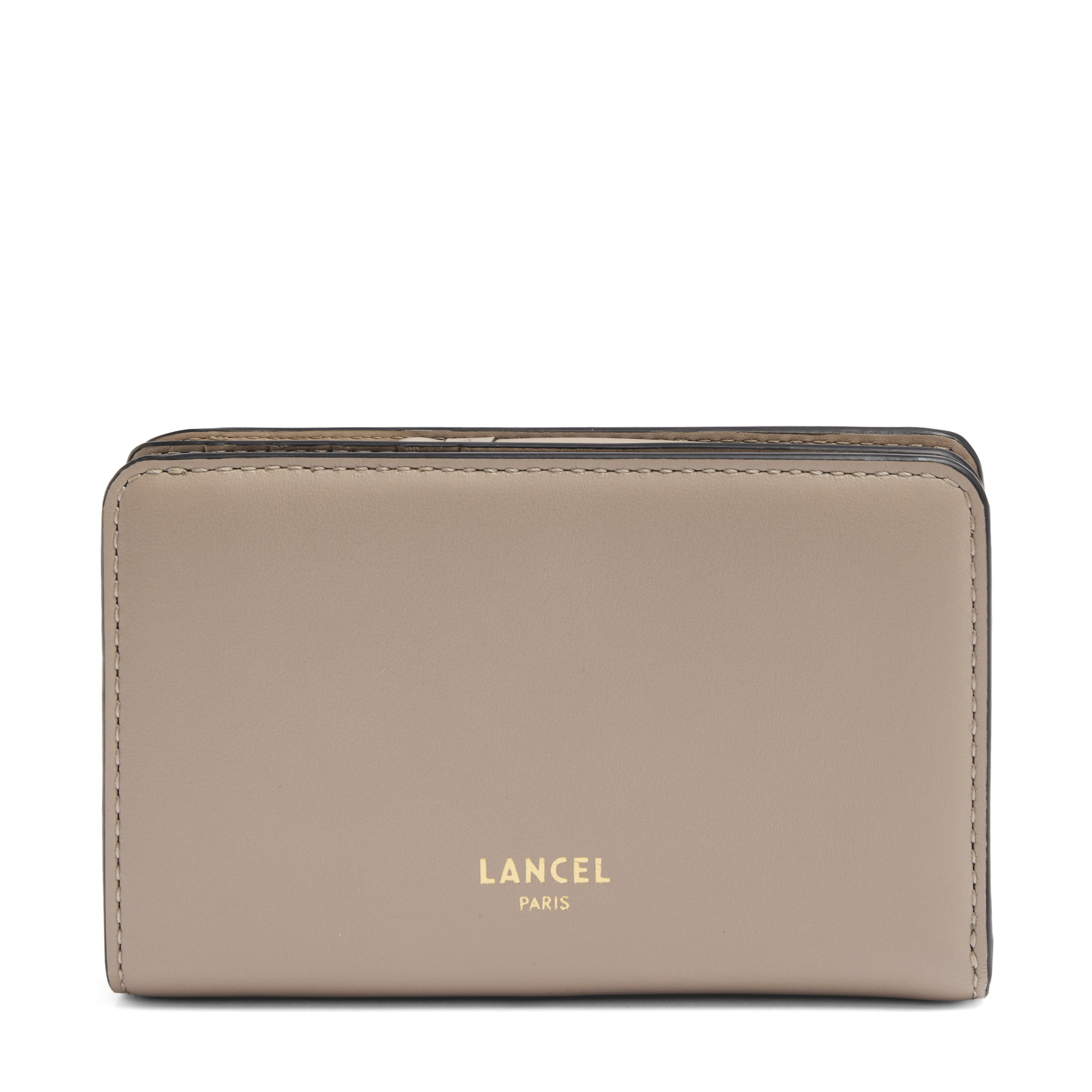 Portefeuille compact origami de lancel en cuir de vachette lisse LANCEL Gris