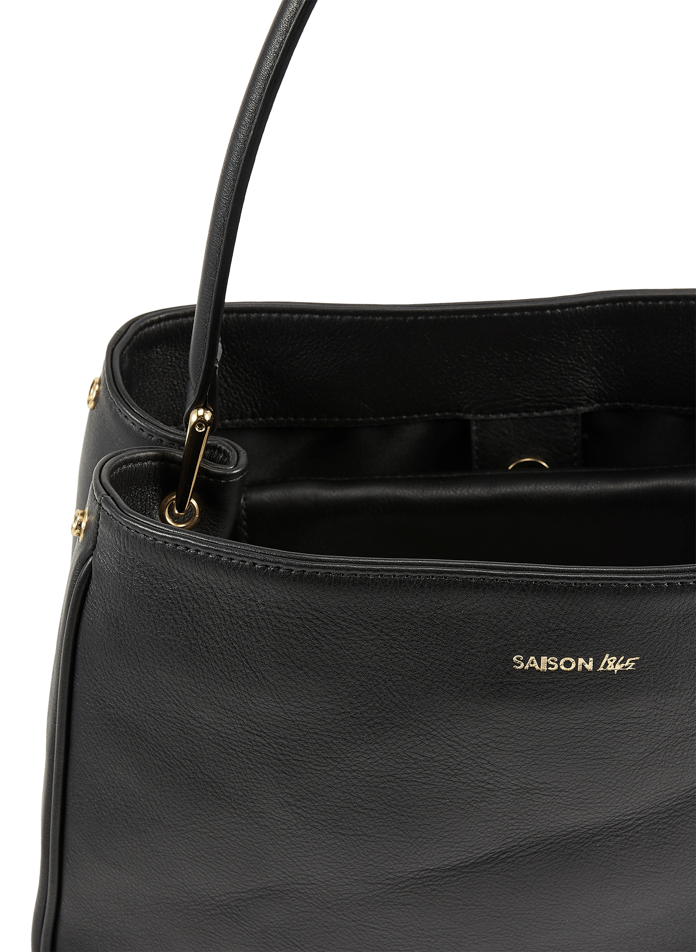 Adjustable leather Idylle handbag SAISON 1865 Black