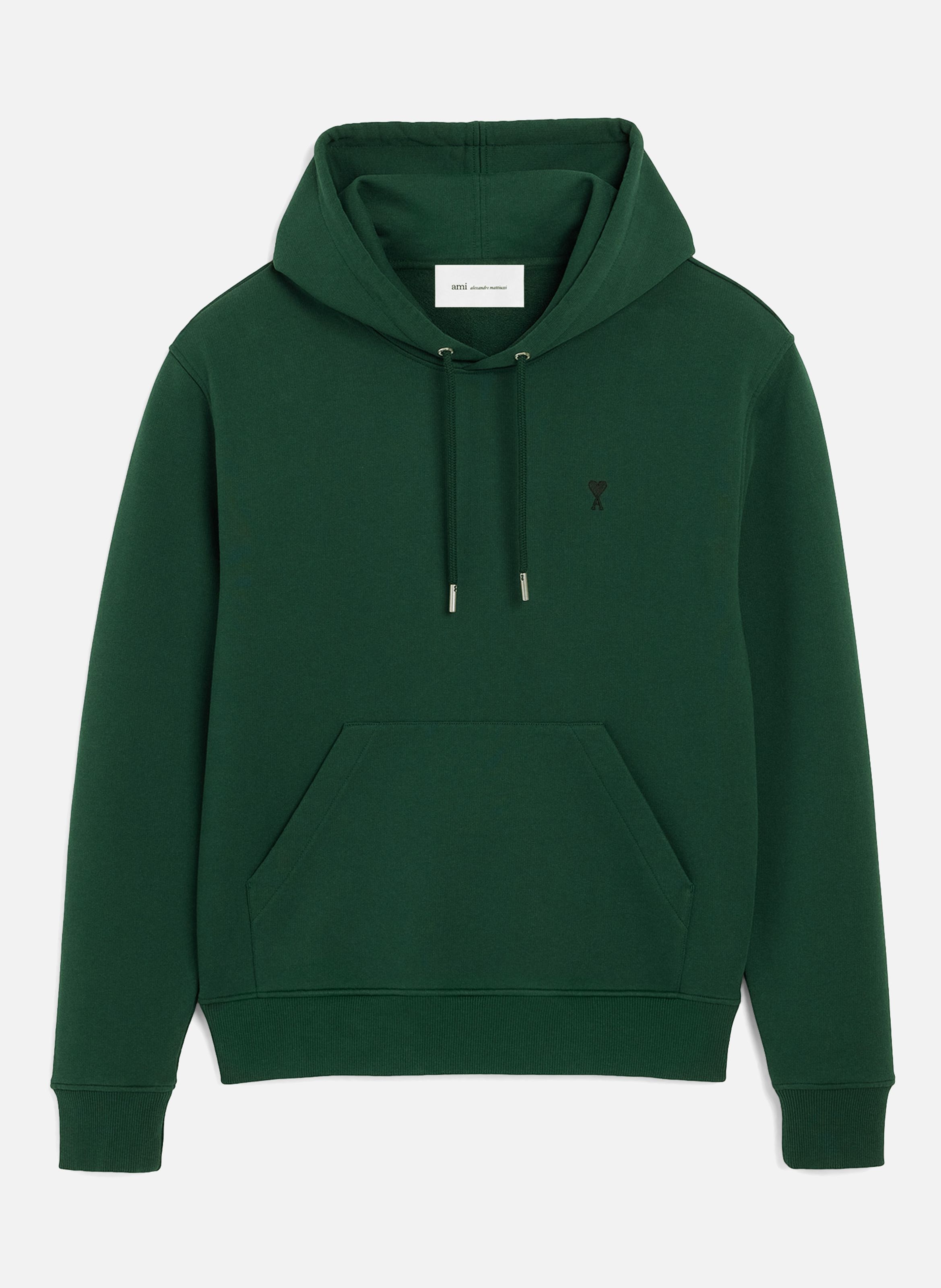 Hoodie en coton ami de coeur AMI PARIS Vert