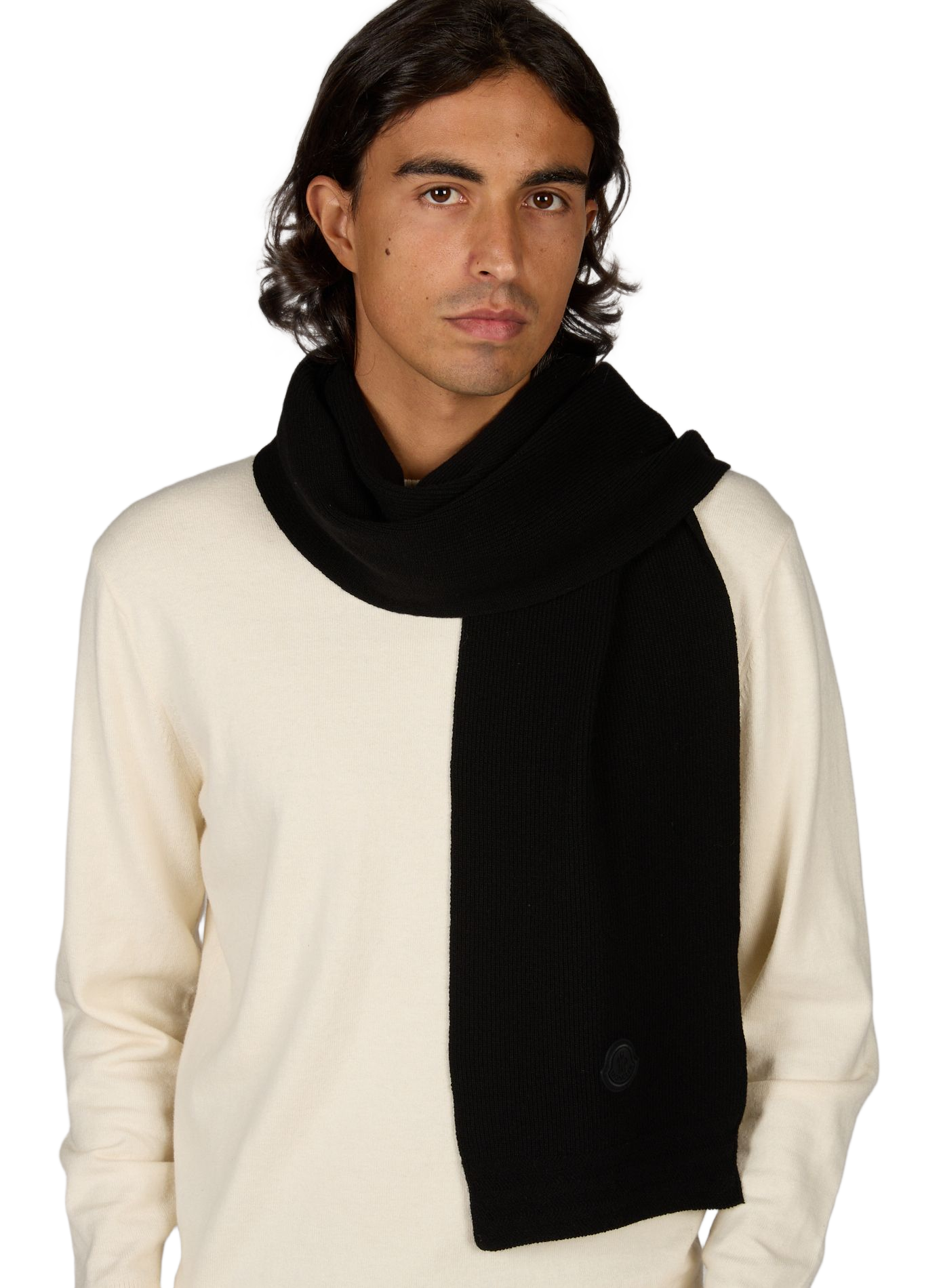 Wool and cashmere scarf MONCLER Black