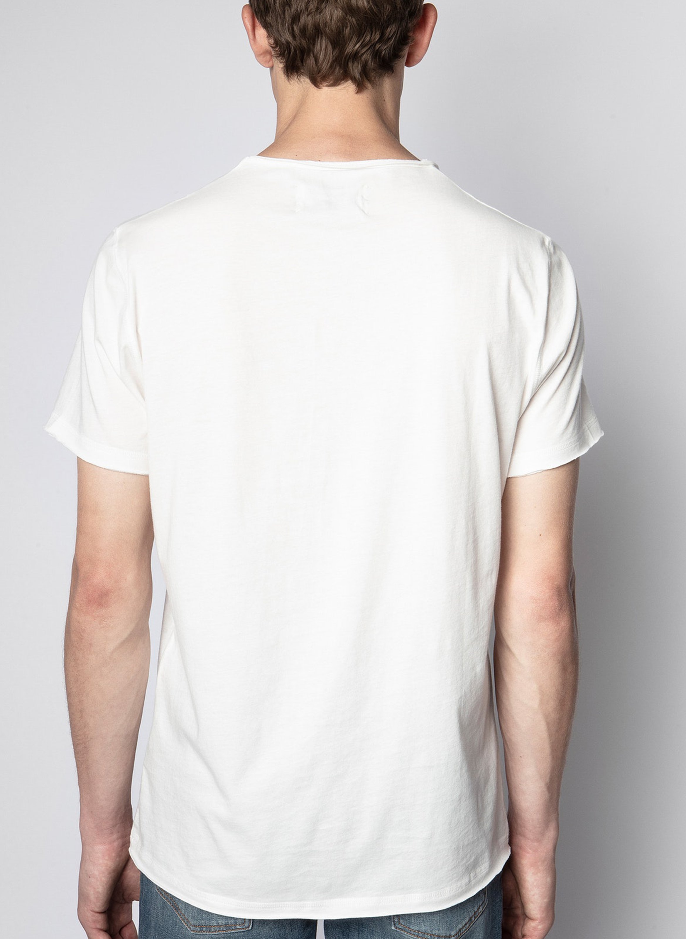 Tee-shirt col tunisien regular-fit en coton monastir ZADIG&VOLTAIRE Blanc