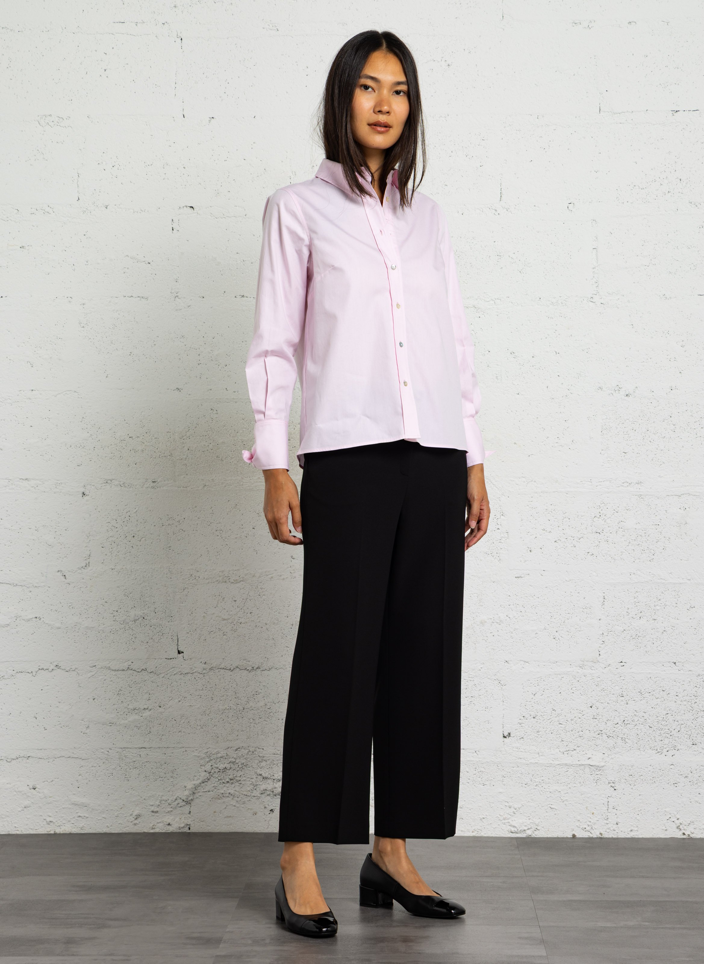 Chemise droite col classique en coton maria MAISON 123 Rose