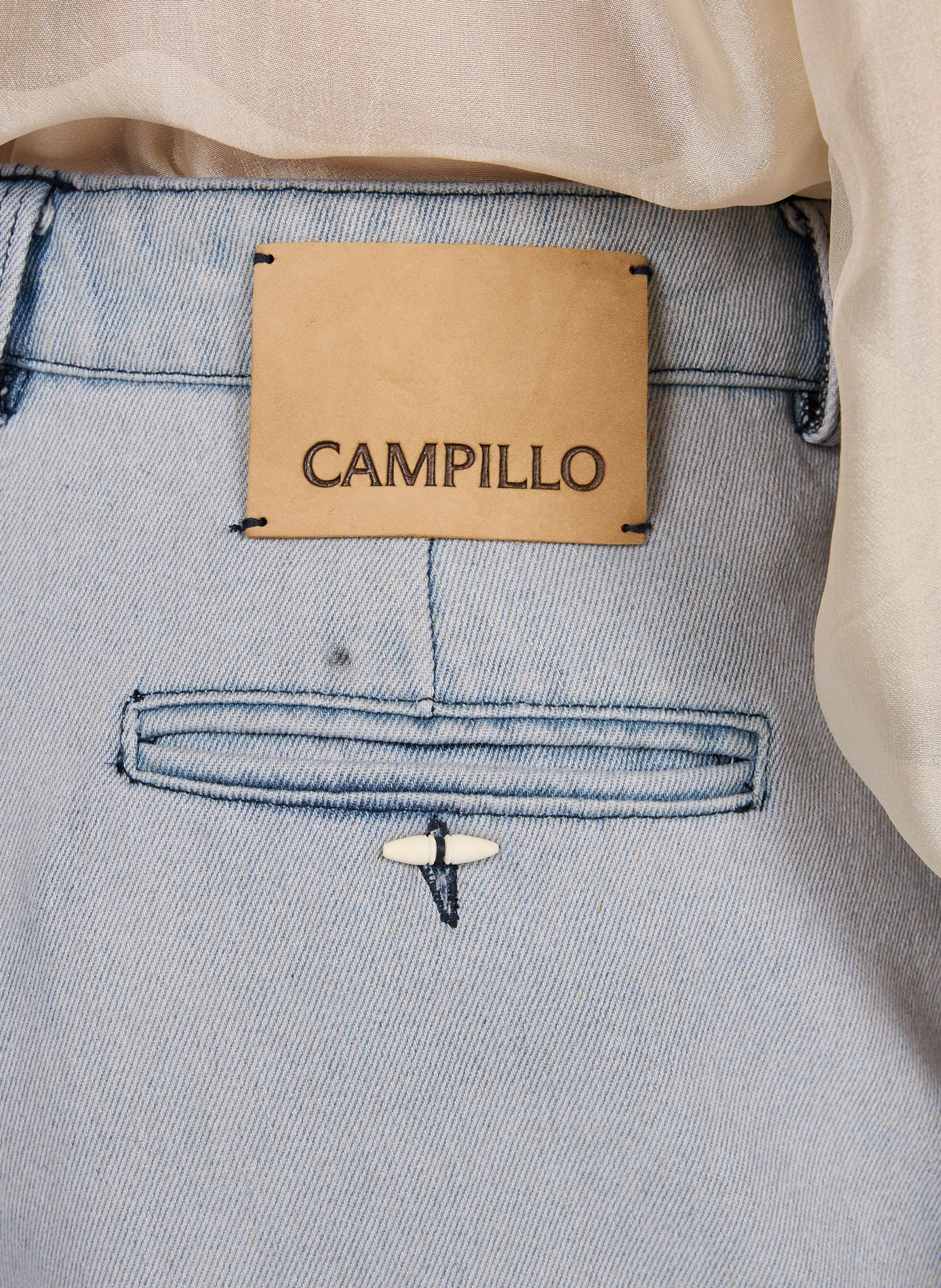 Jean large Decisiones en denim de coton CAMPILLO Bleu