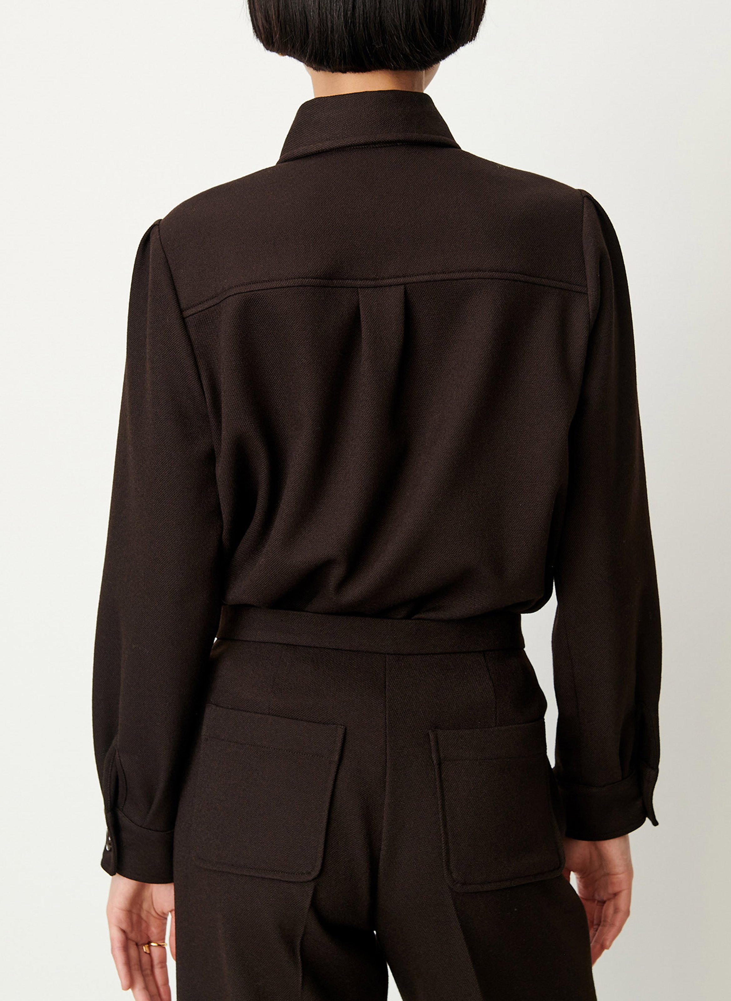 Chemise col classique droite theodore SESSUN Marron