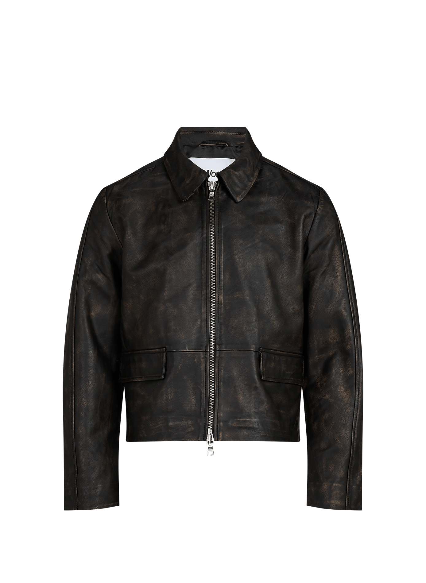 Oversized leather jacket WON HUNDRED Brown