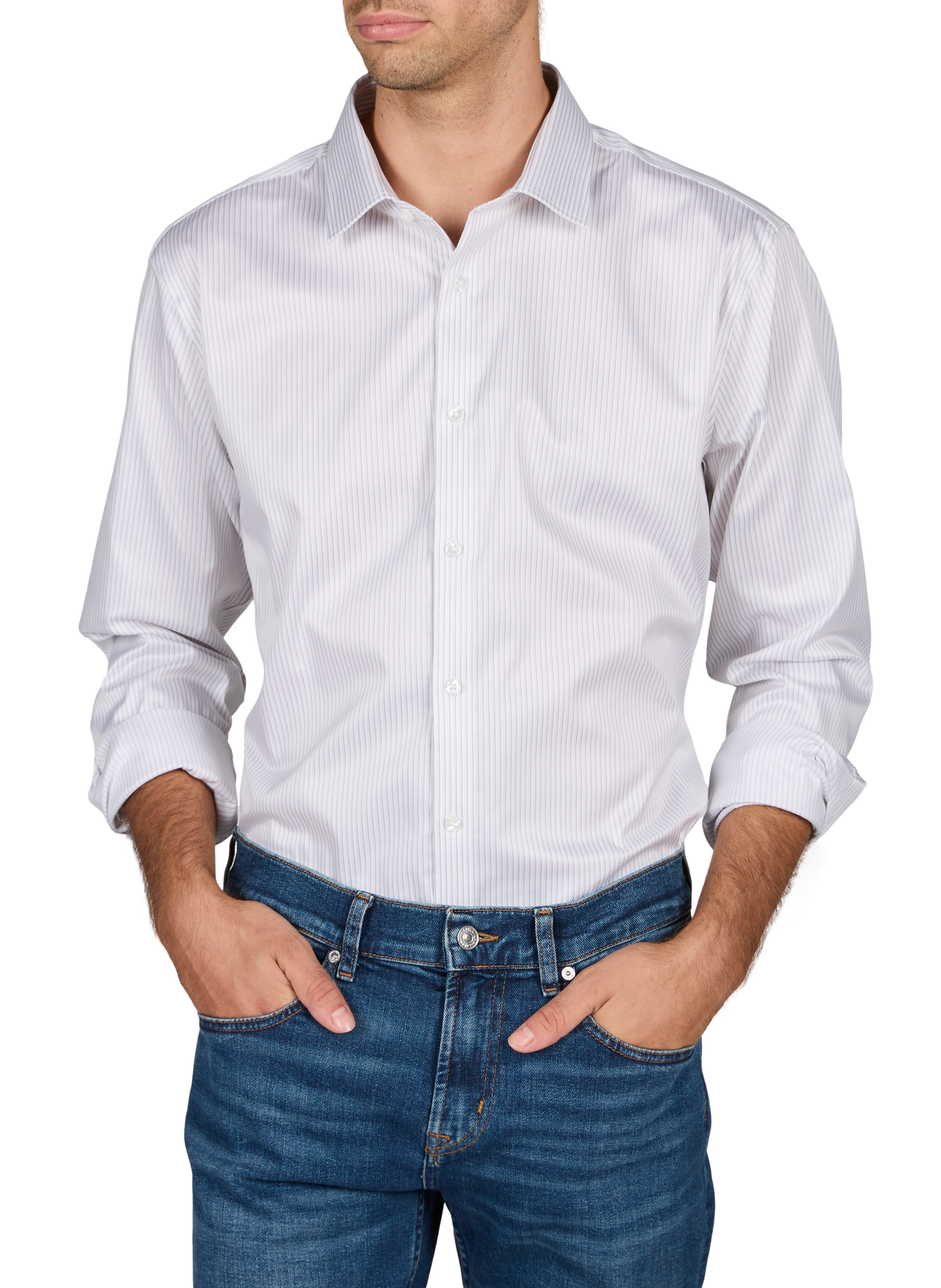 Slim fit shirt in blended cotton CALVIN KLEIN Beige