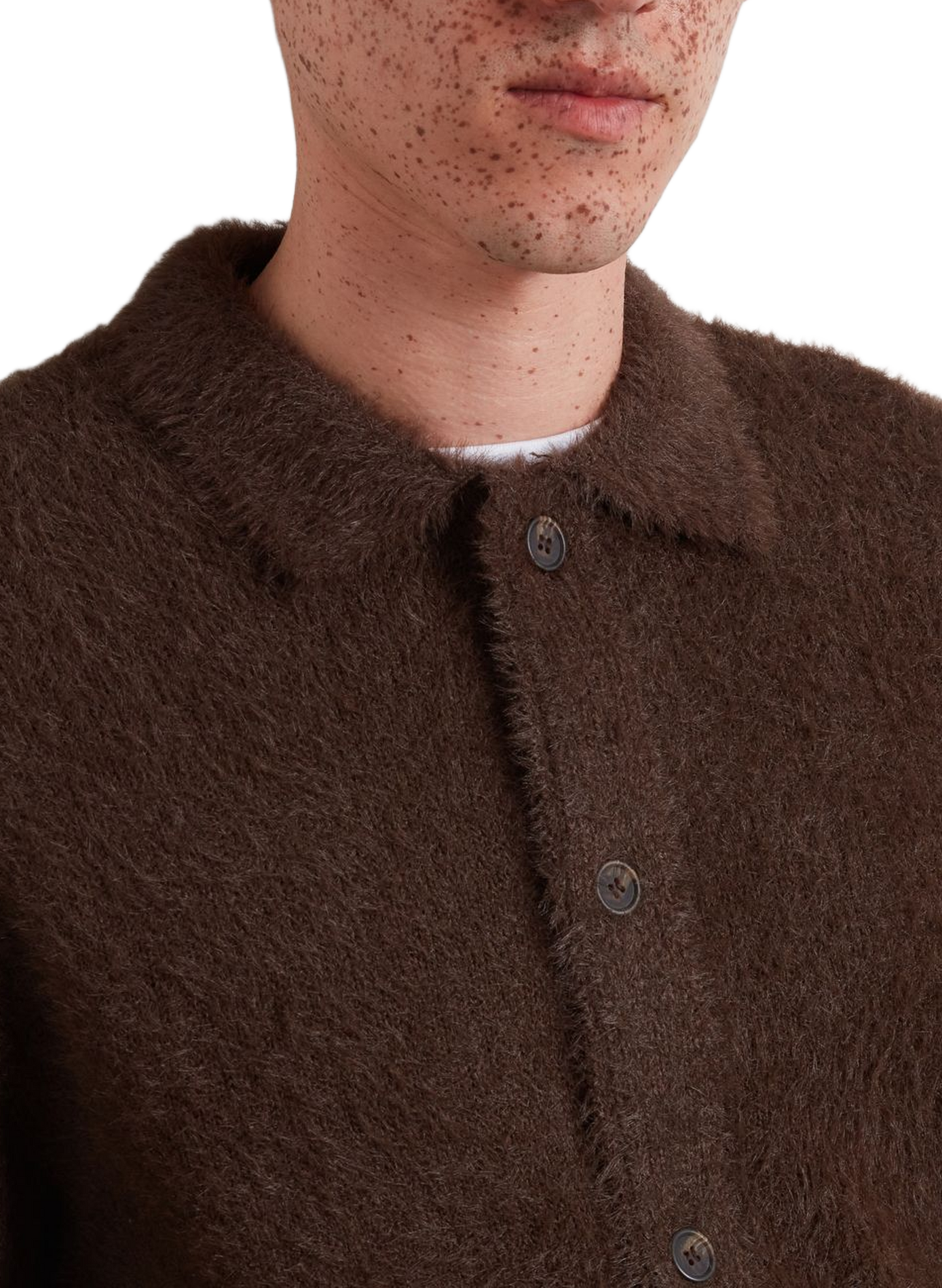 Cardigan droit à manches longues FARAH Marron