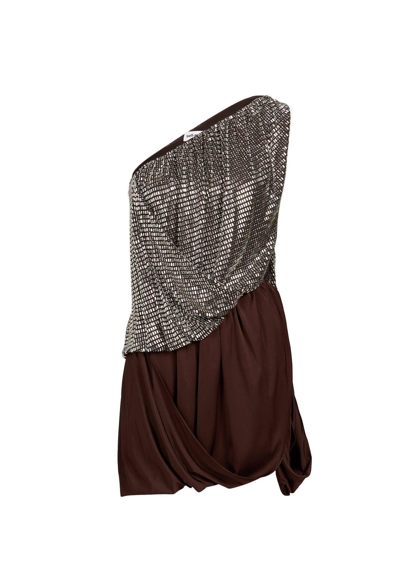 Asymmetrisches Paillettenkleid SELF PORTRAIT Braun