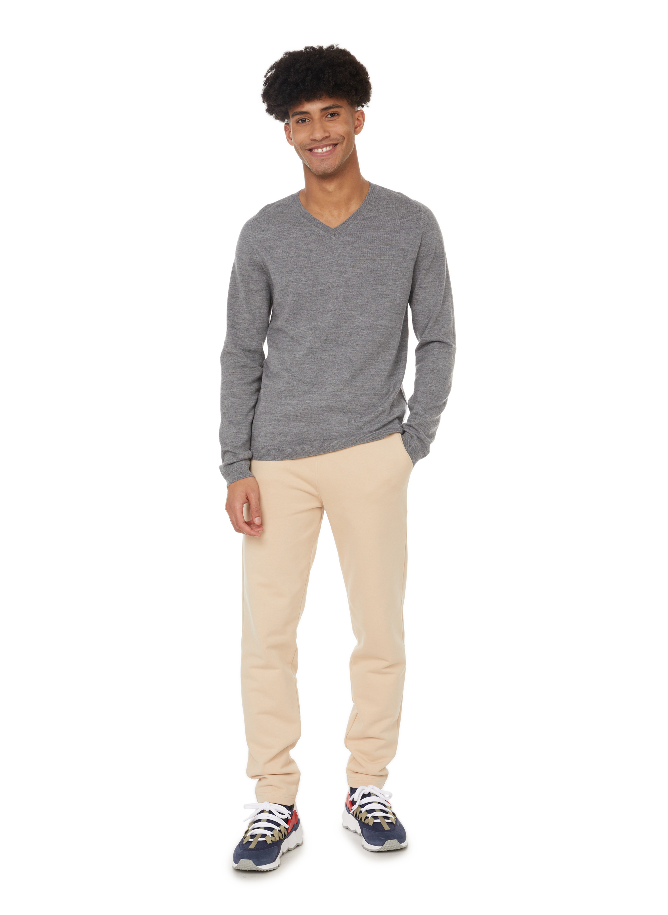 Wool V-neck jumper Silver