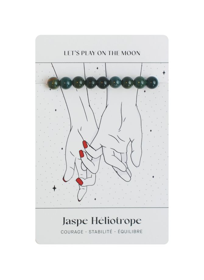 Lass uns auf dem Mond-Heliotrop-Jaspis-Armband spielen