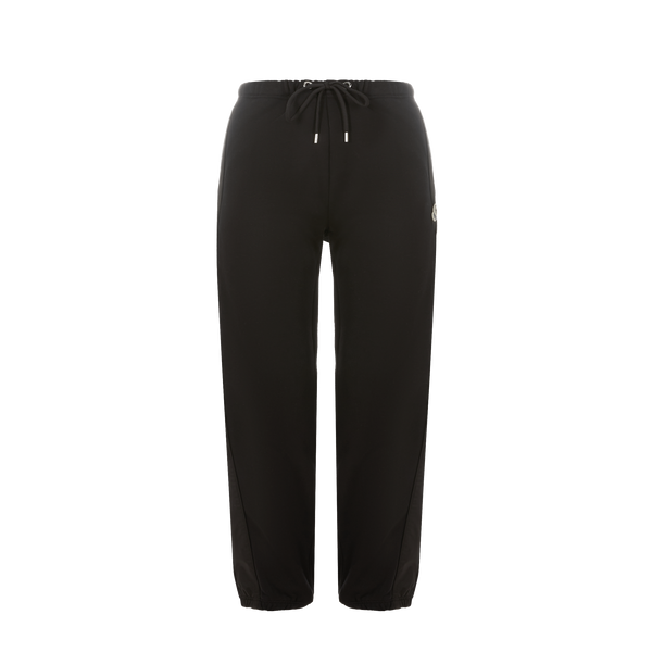 Shop Moncler Cotton-blend Joggers In Black