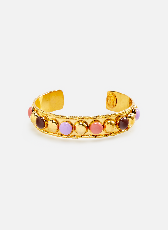 SYLVIA TOLEDANO Tribal gold enamel bangle bracelet