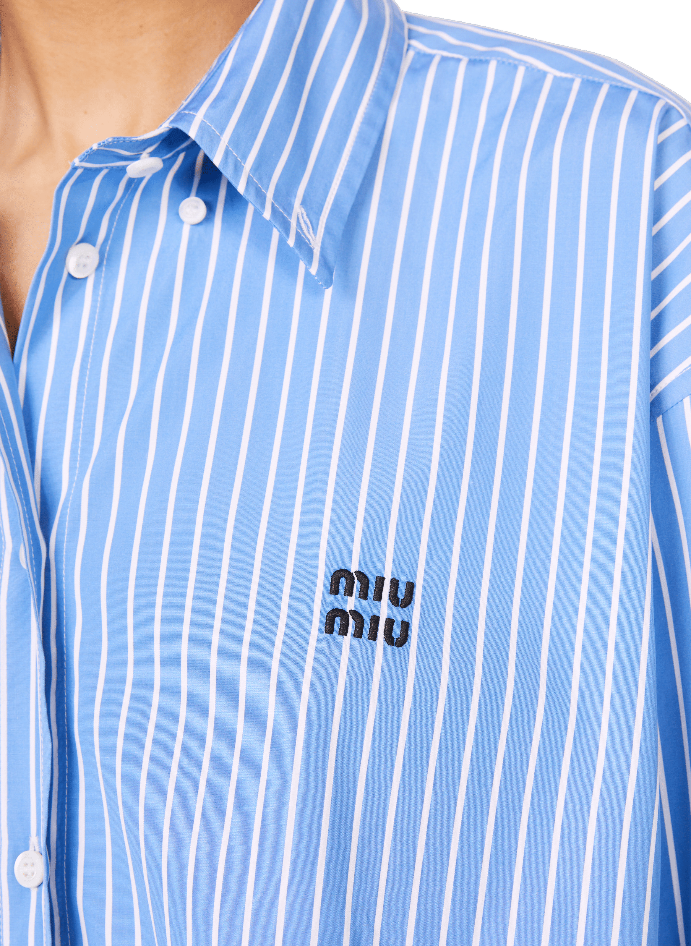 Striped cotton Shirt MIU MIU Blue
