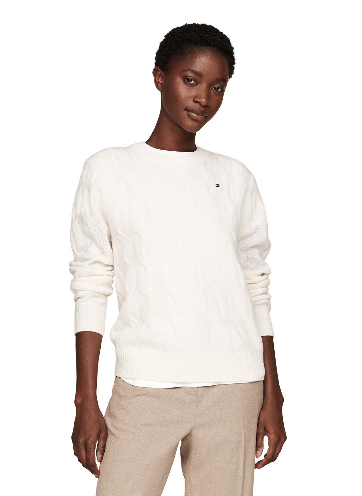 Gestrickter Wollpullover TOMMY HILFIGER Beige