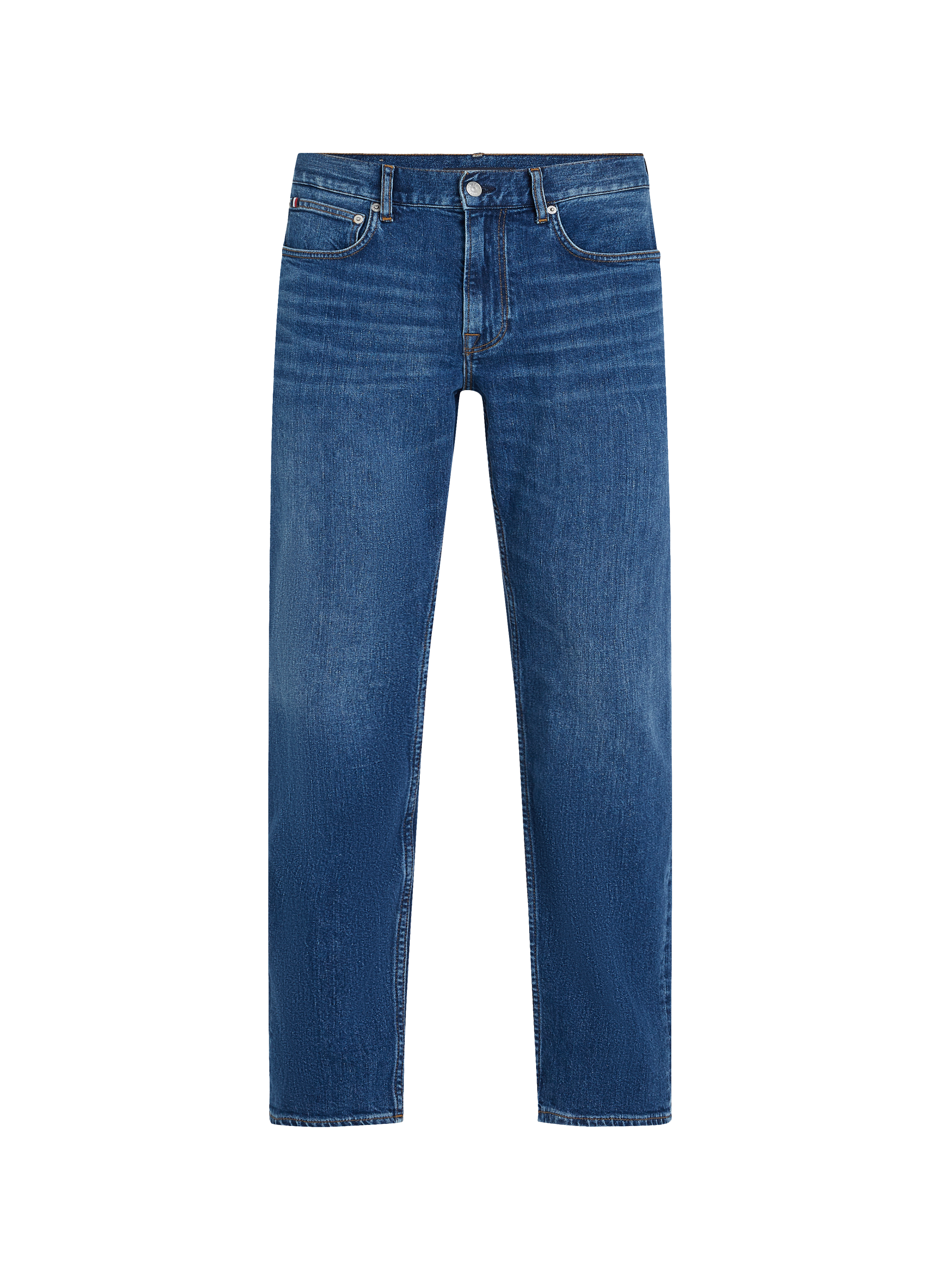 Jean droit en coton mélangé TOMMY HILFIGER Bleu