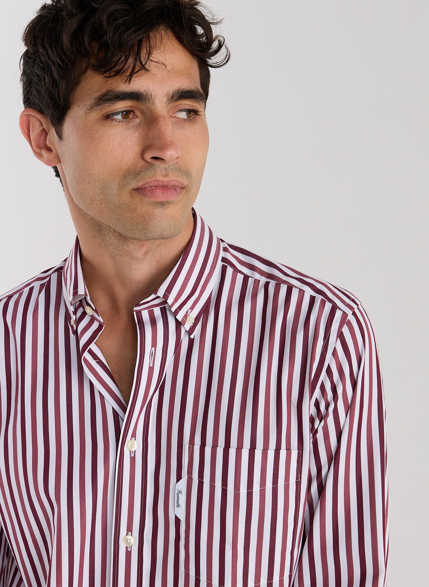 Chemise à rayures en coton FACONNABLE Rouge