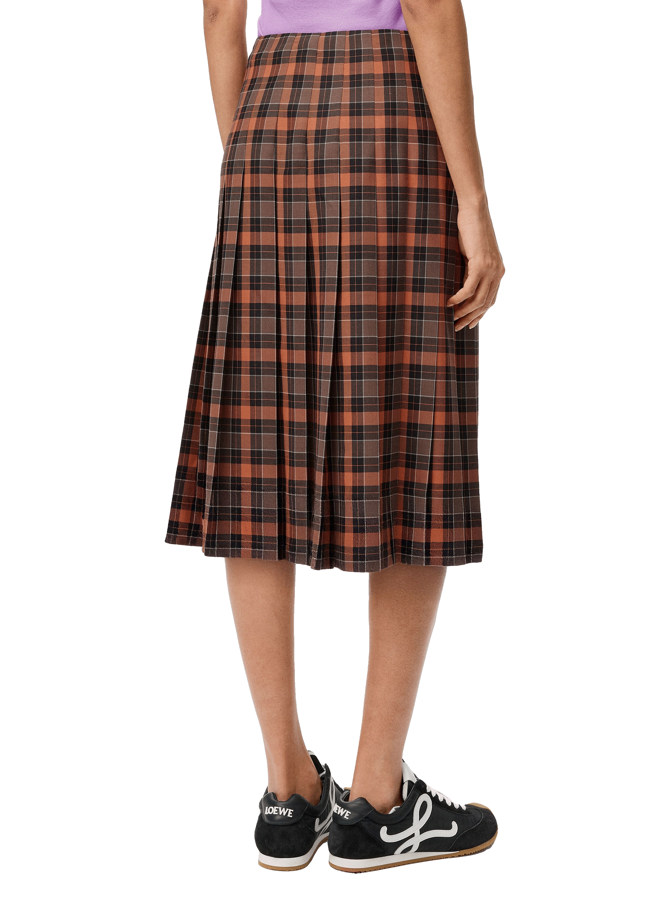 Pleated skirt in a wool blend LOEWE Orange