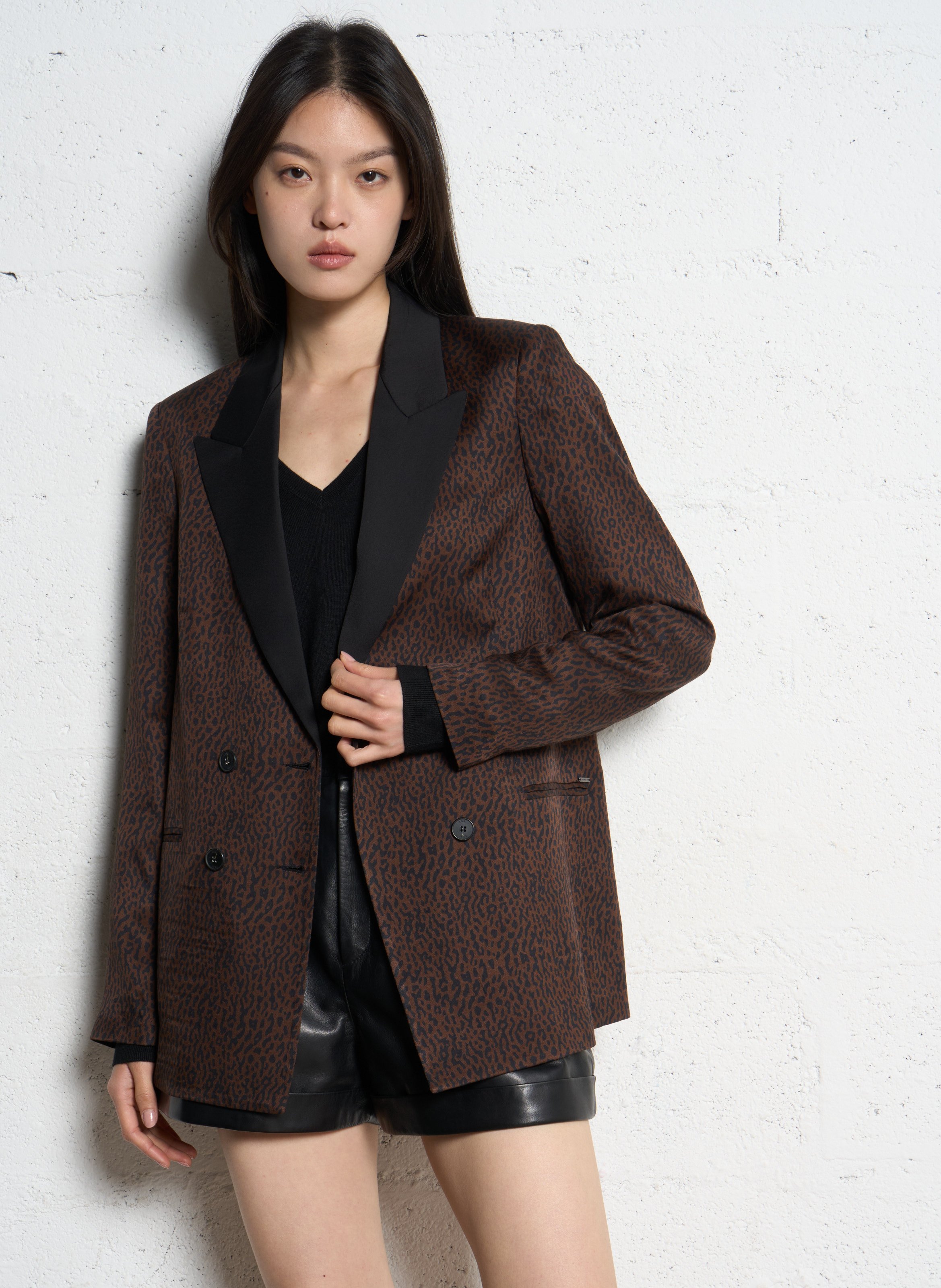 Veste tailleur imprimée IKKS Marron