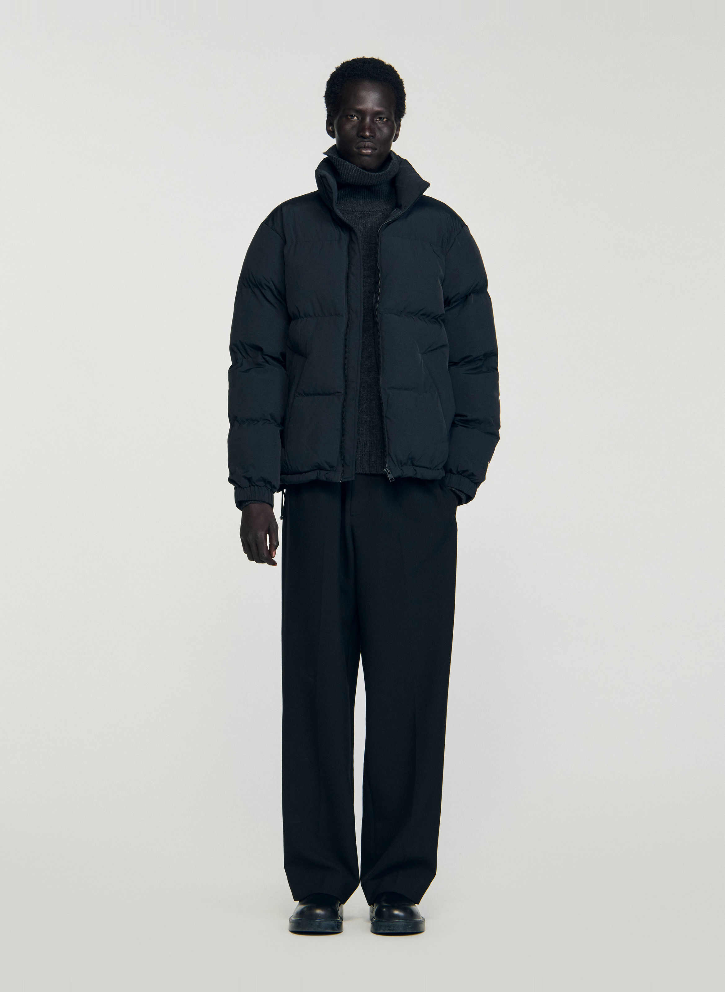 Doudoune oversize col montant SANDRO Noir