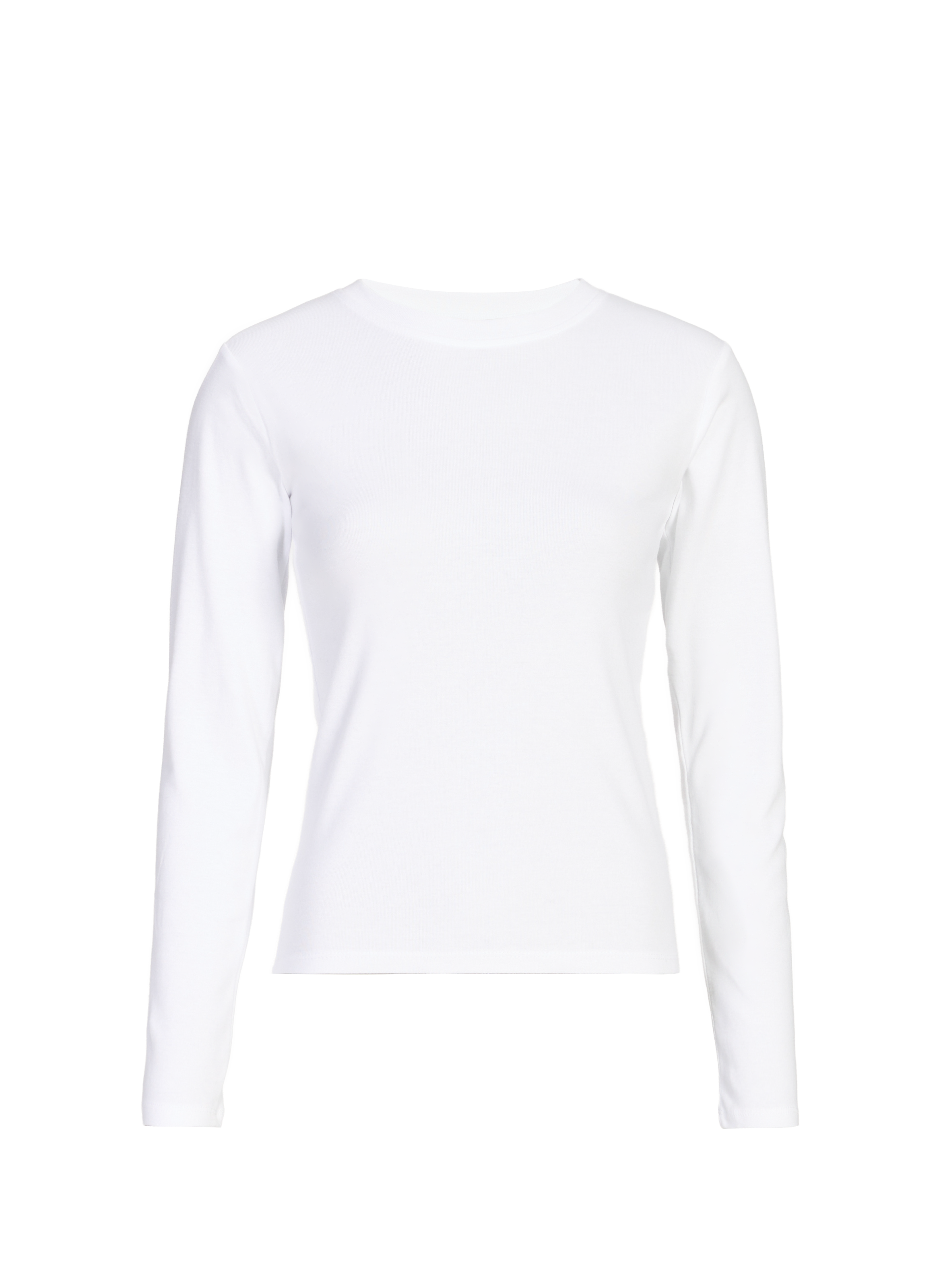 Long-sleeve cotton logo T-shirt  TOPSHOP White