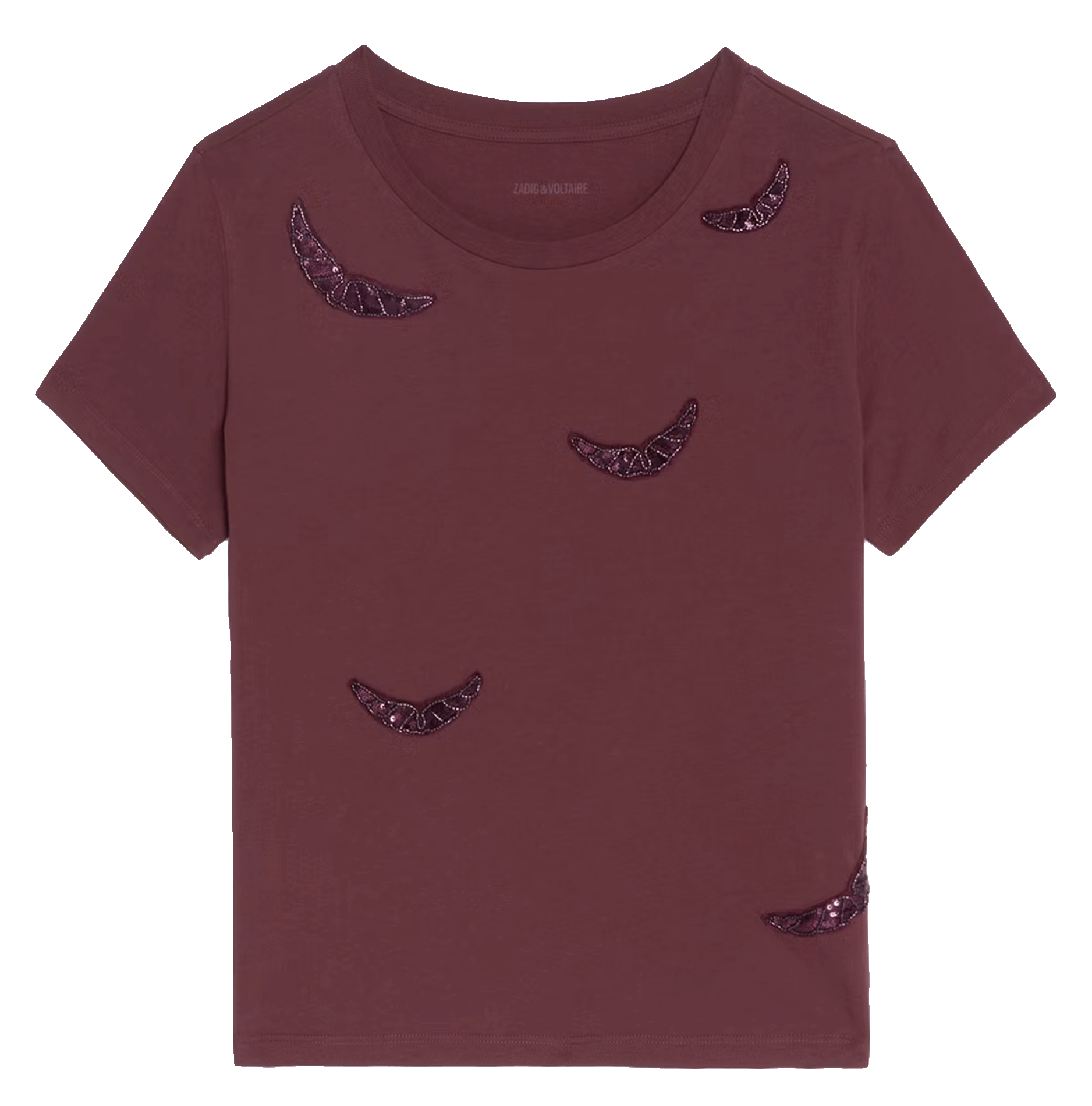Tee-shirt droit col rond en coton alys ZADIG&VOLTAIRE Violet