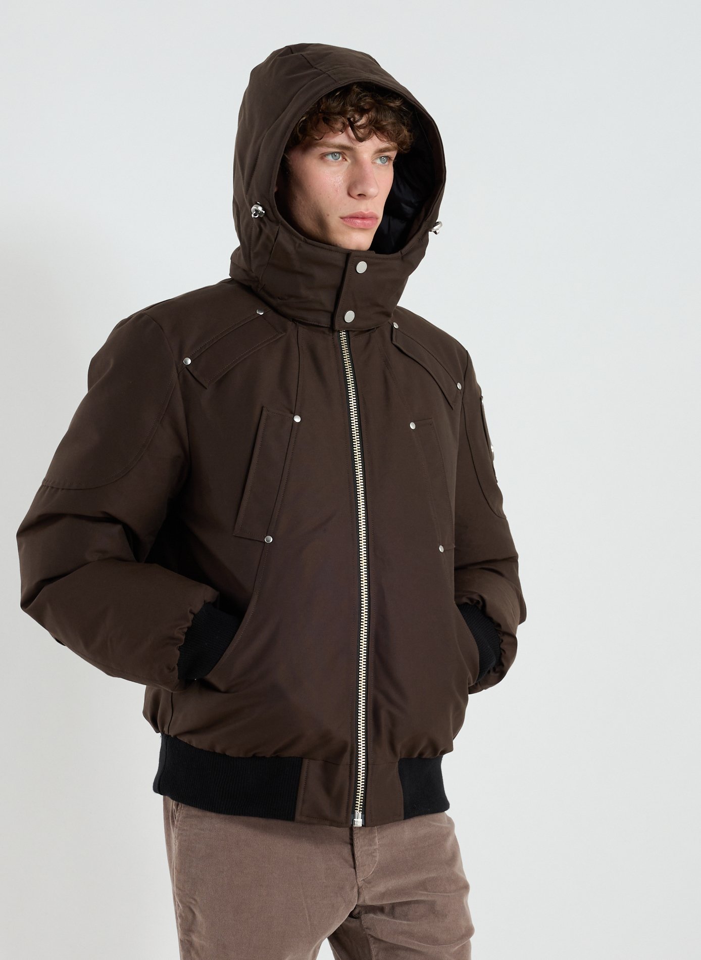 MOOSE KNUCKLES Straight hooded parka in Original Ballistic Brown