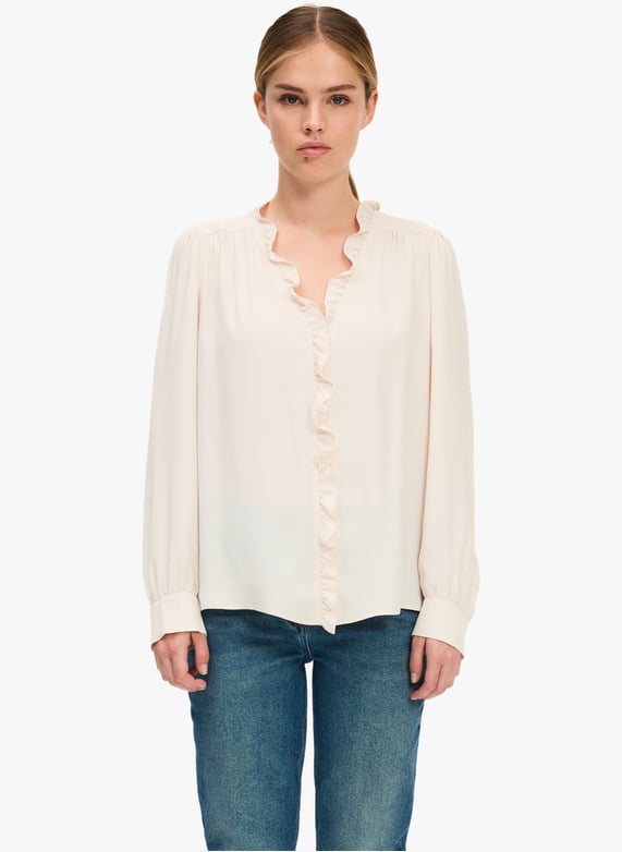 Chemise fluide à volants - celine | Beige by PABLO Chemise fluide à volants - celine Beige