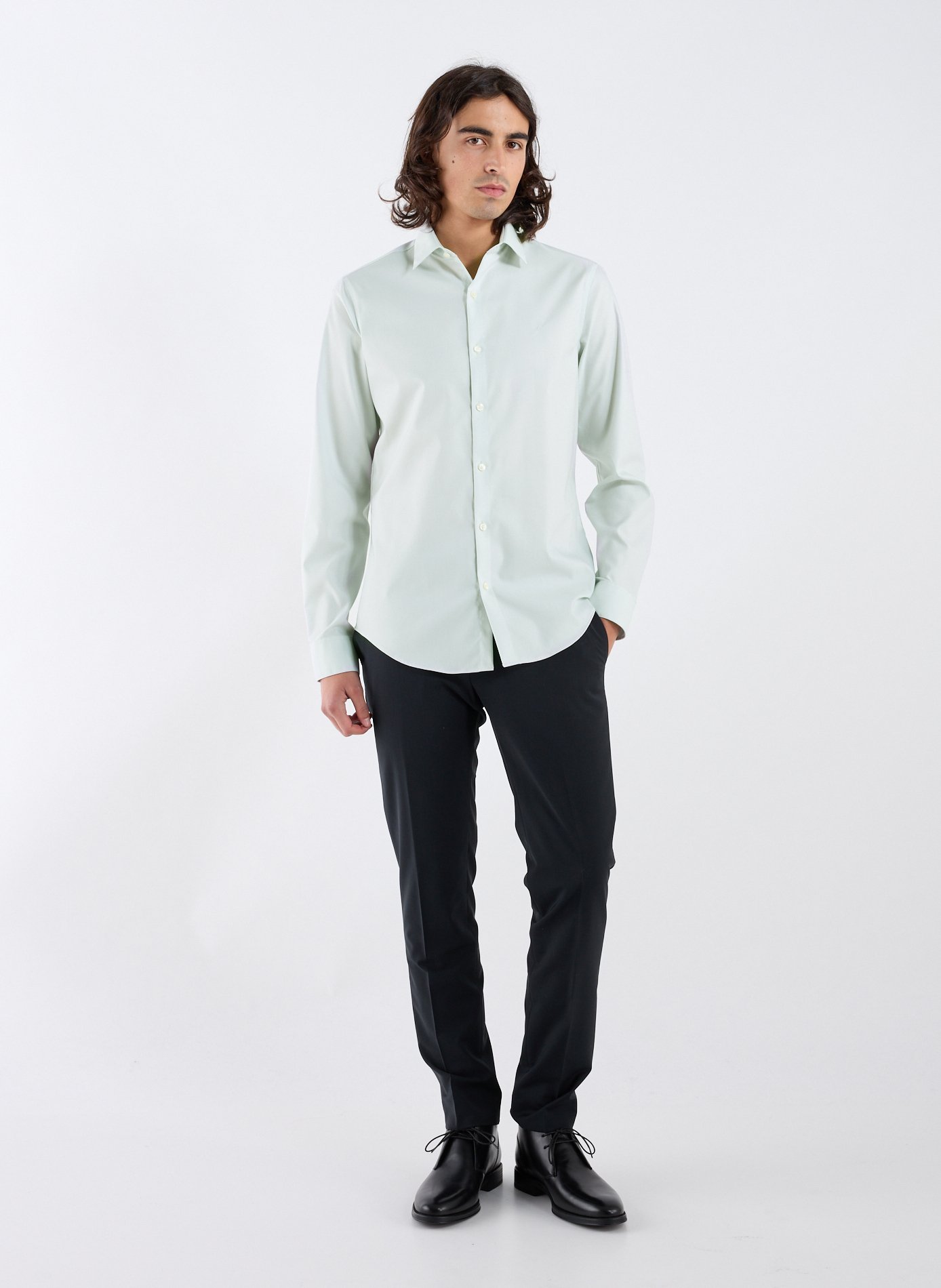 Chemise slim en coton mélangé CALVIN KLEIN Vert