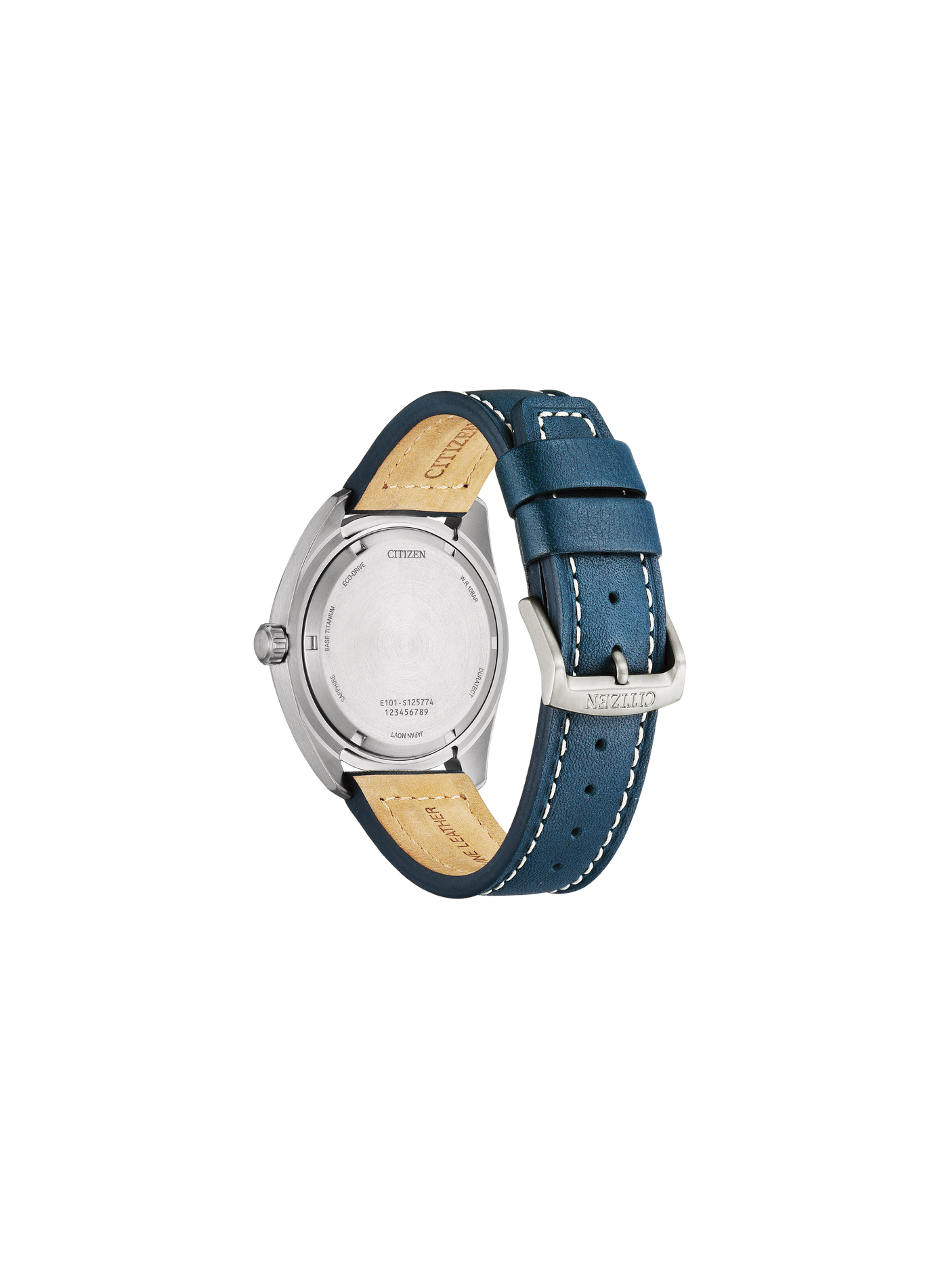 Montre Eco-drive Super Titanium à bracelet en cuir CITIZEN Bleu