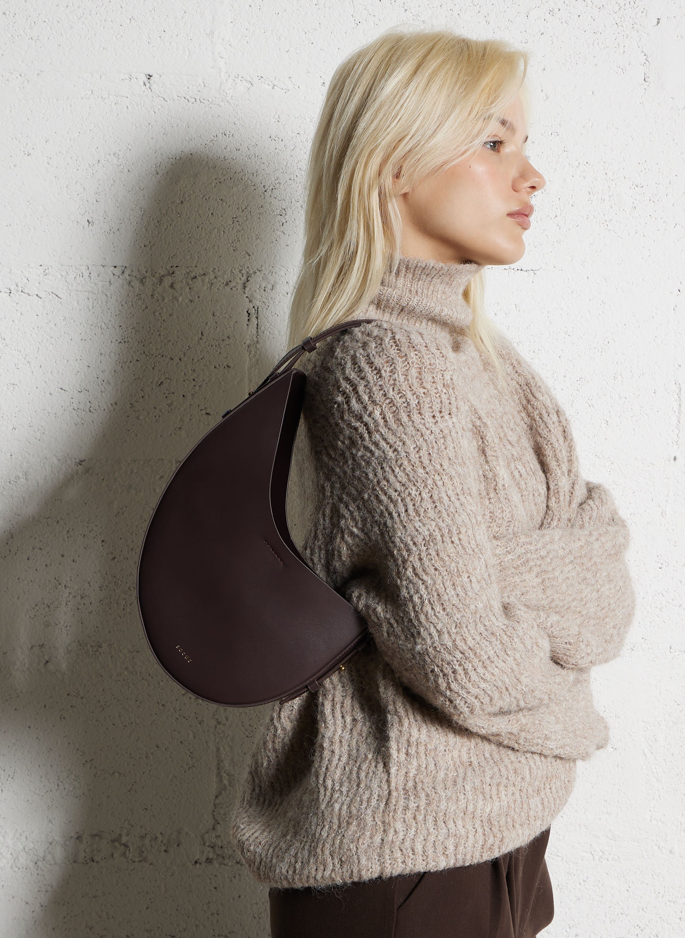 Sac porté épaule en cuir Wino SOEUR Rouge