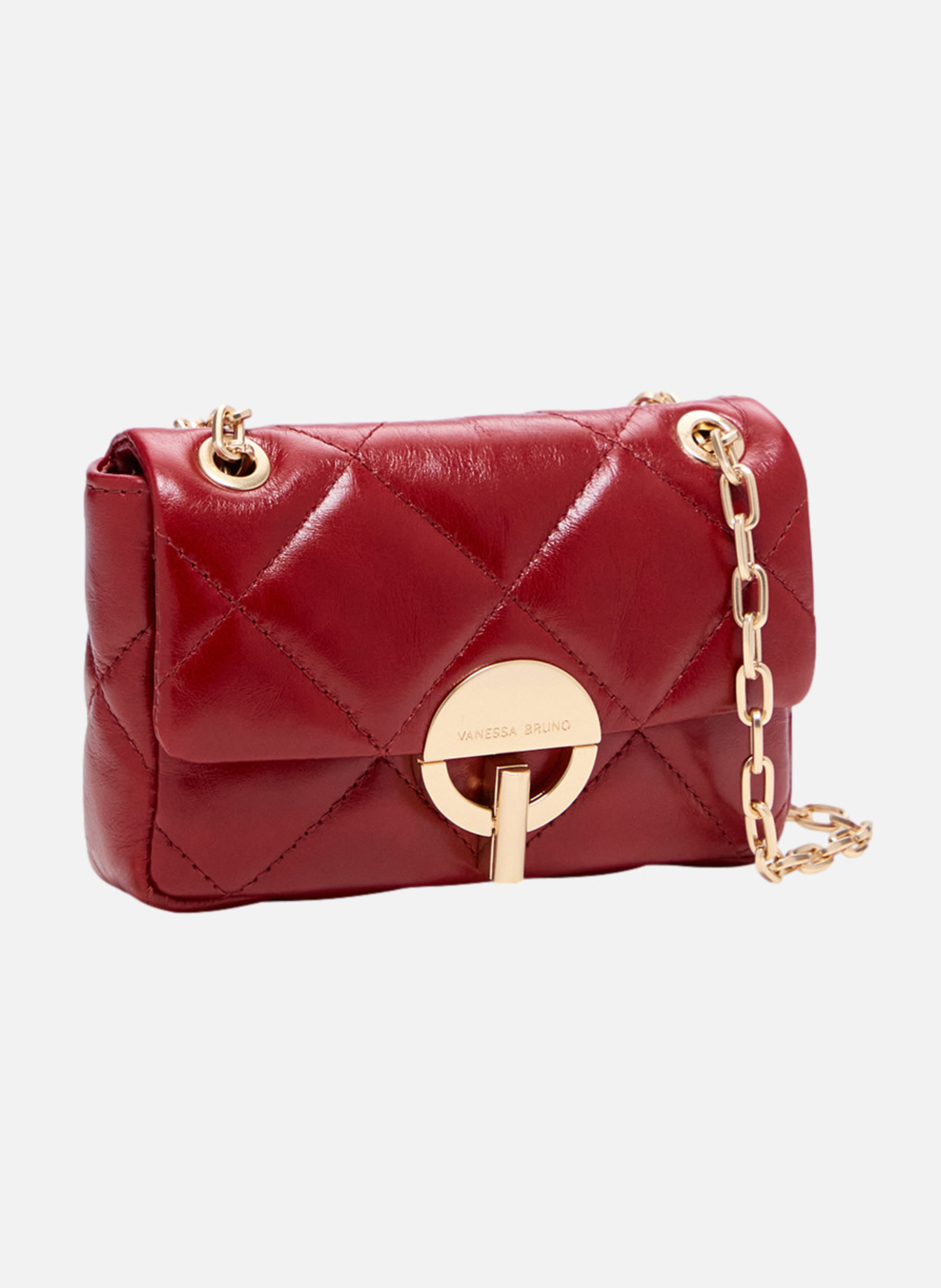 Petit sac moon en cuir VANESSA BRUNO Rouge