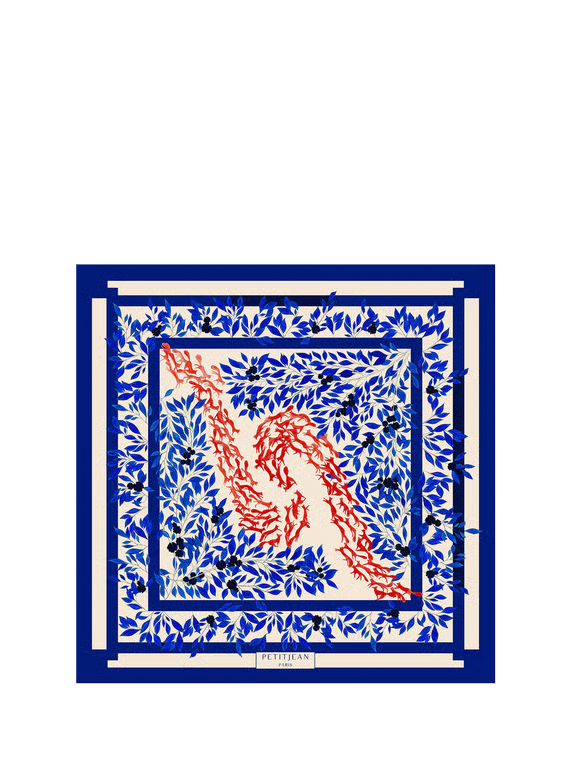 Pas de deux - Carré 75 imprimé en soie PETITJEAN PARIS Multicolore