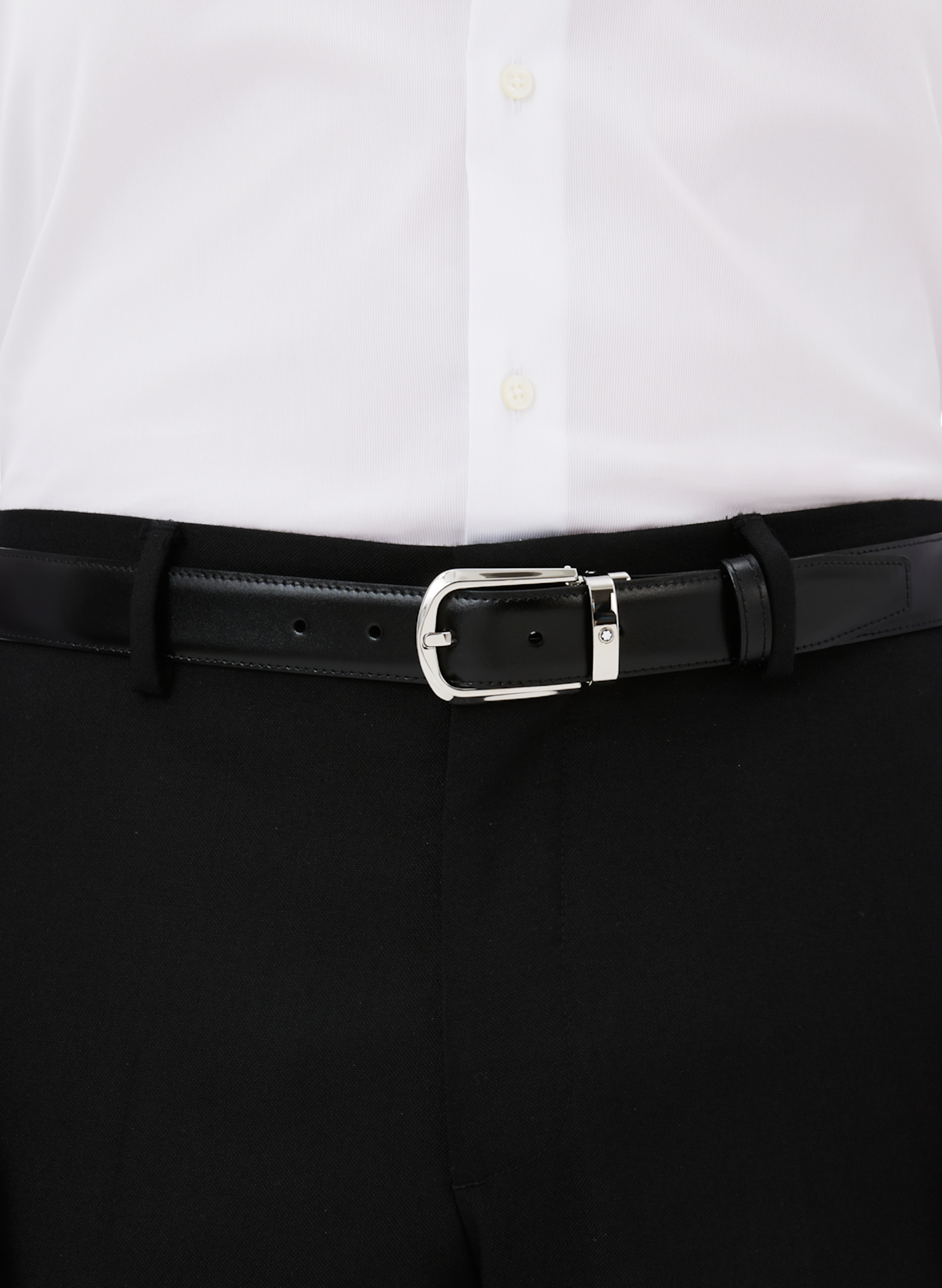 Reversible leather belt MONTBLANC Black