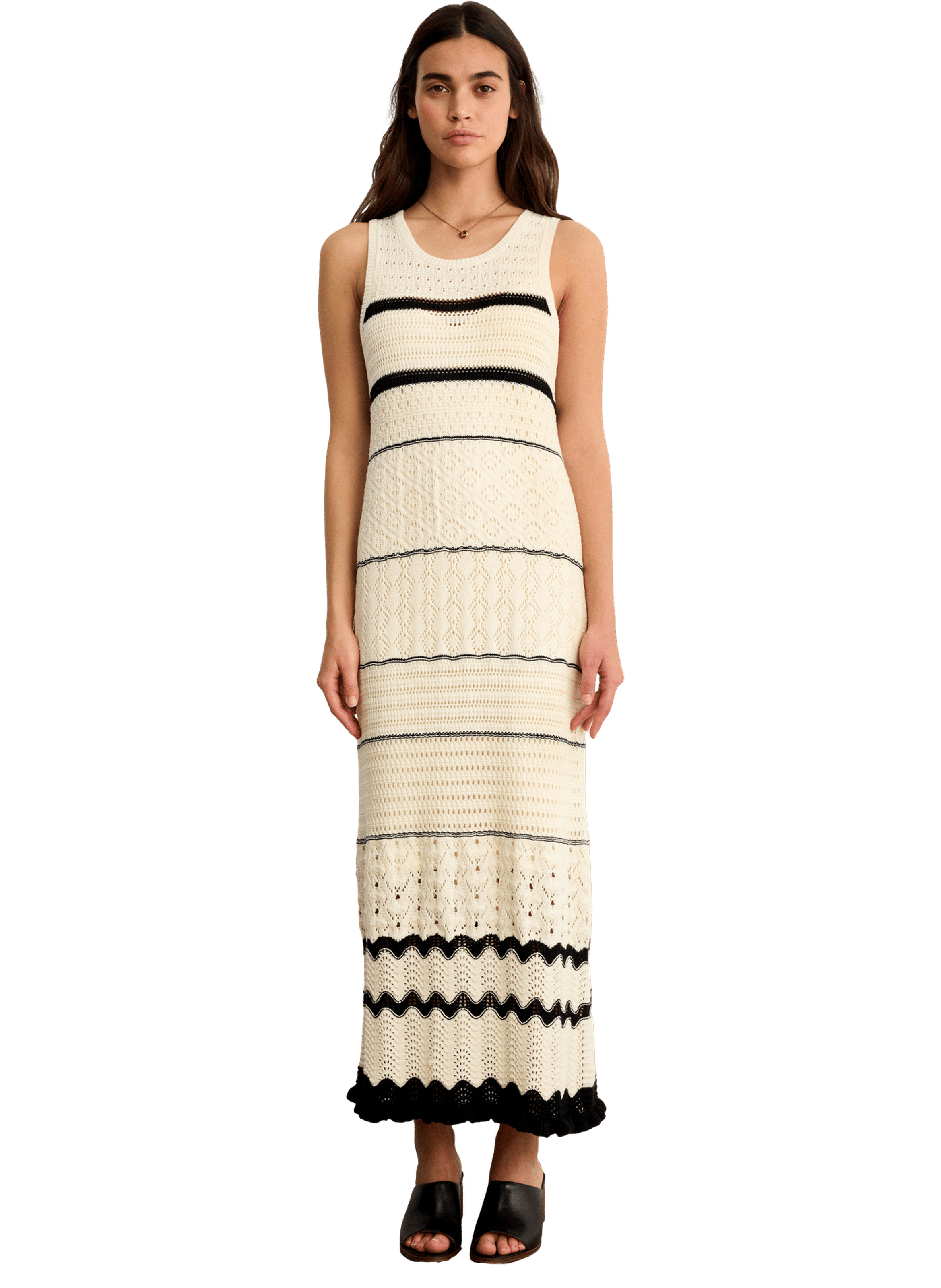 Robe longue en crochet - assia PABLO Beige