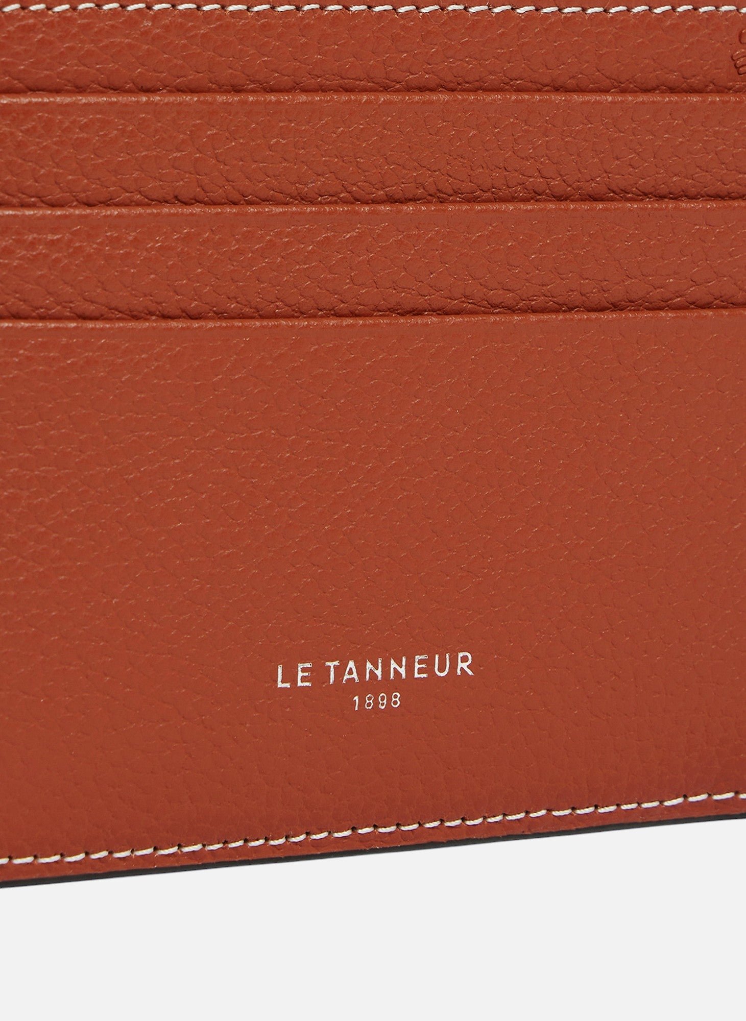 Porte cartes zip en l emile en cuir grainé LE TANNEUR Marron