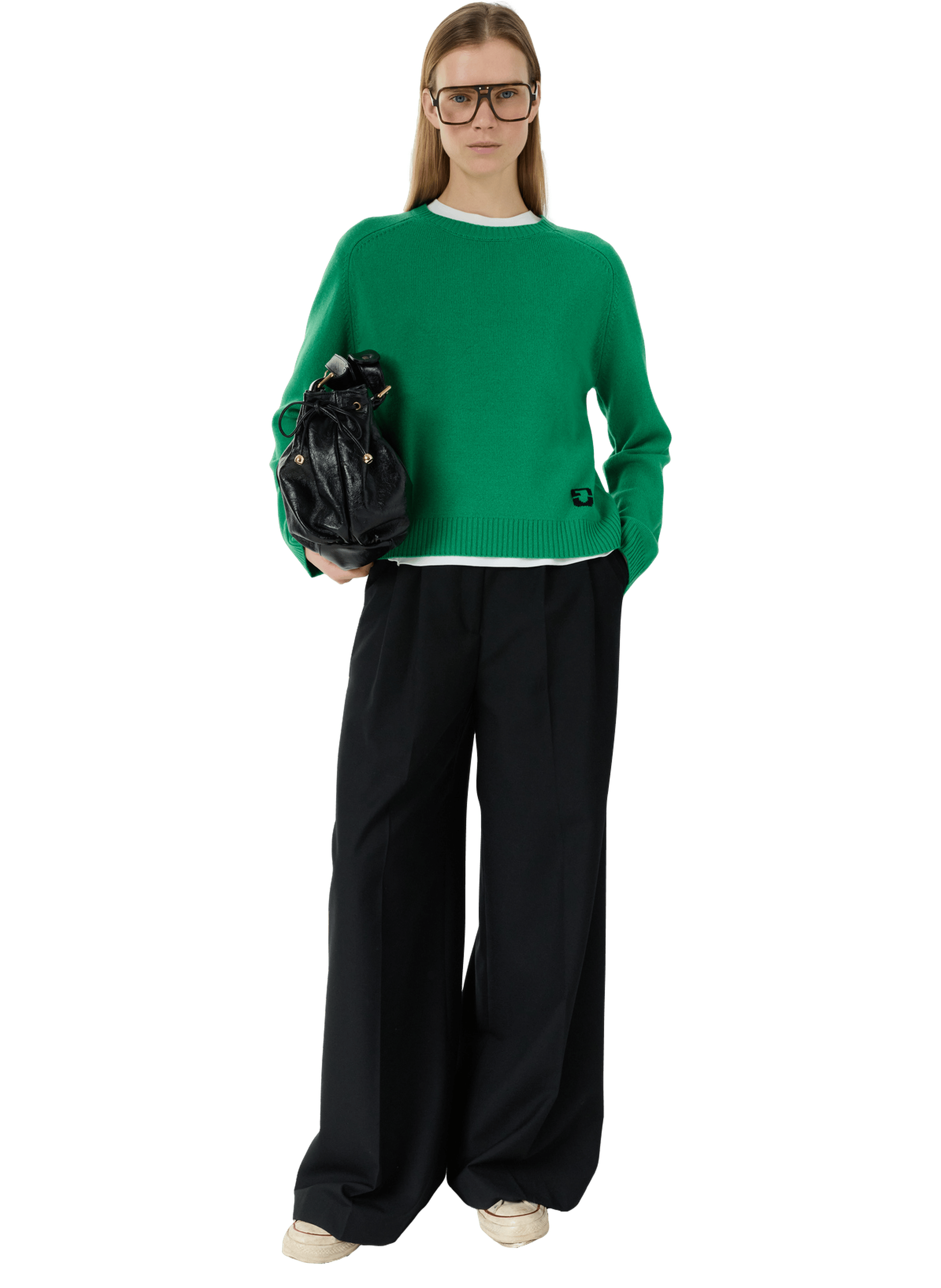 Pull à col rond en laine GERARD DAREL Vert