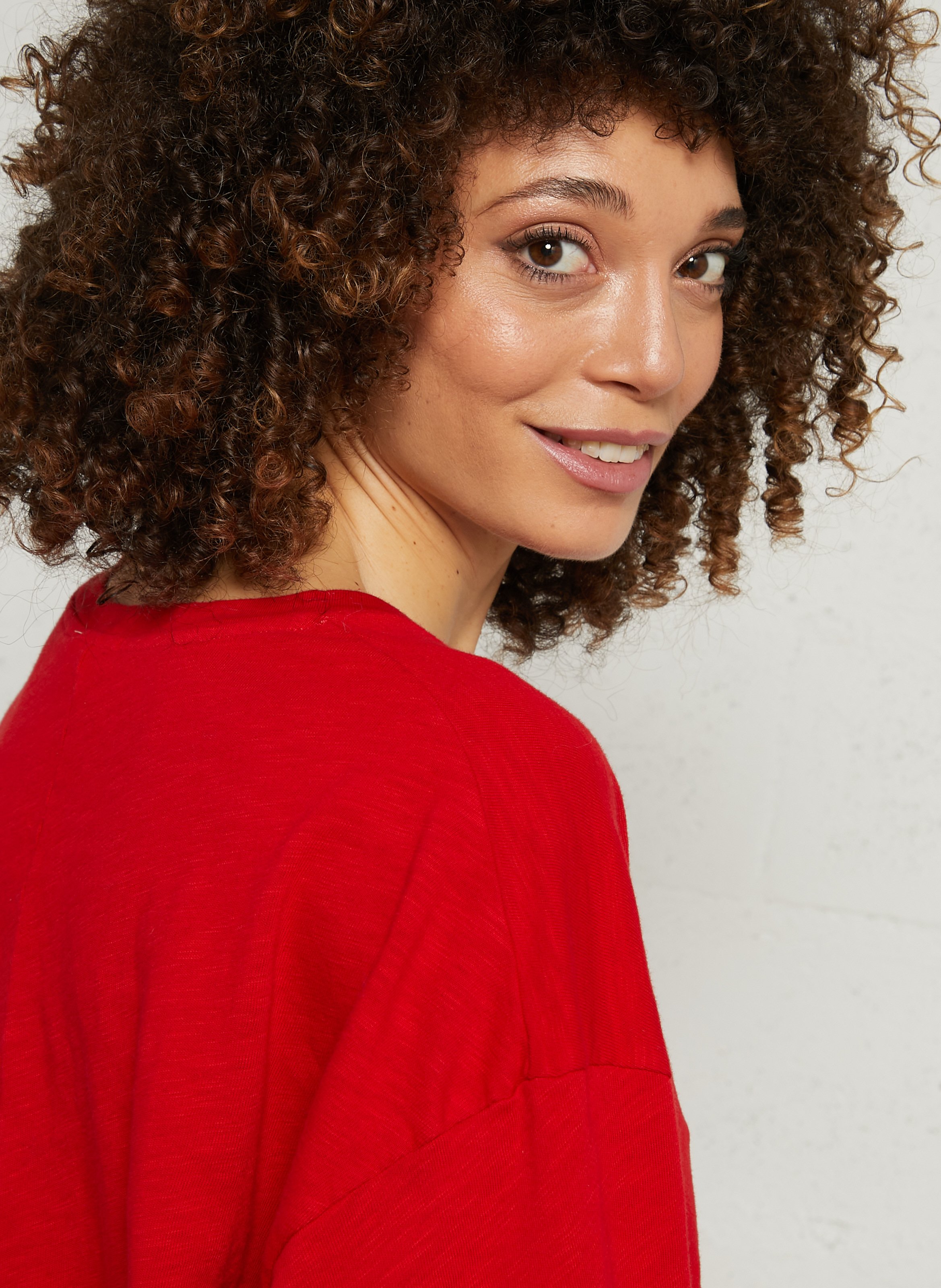 Tee-shirt droit col rond en coton sonoma AMERICAN VINTAGE Rouge