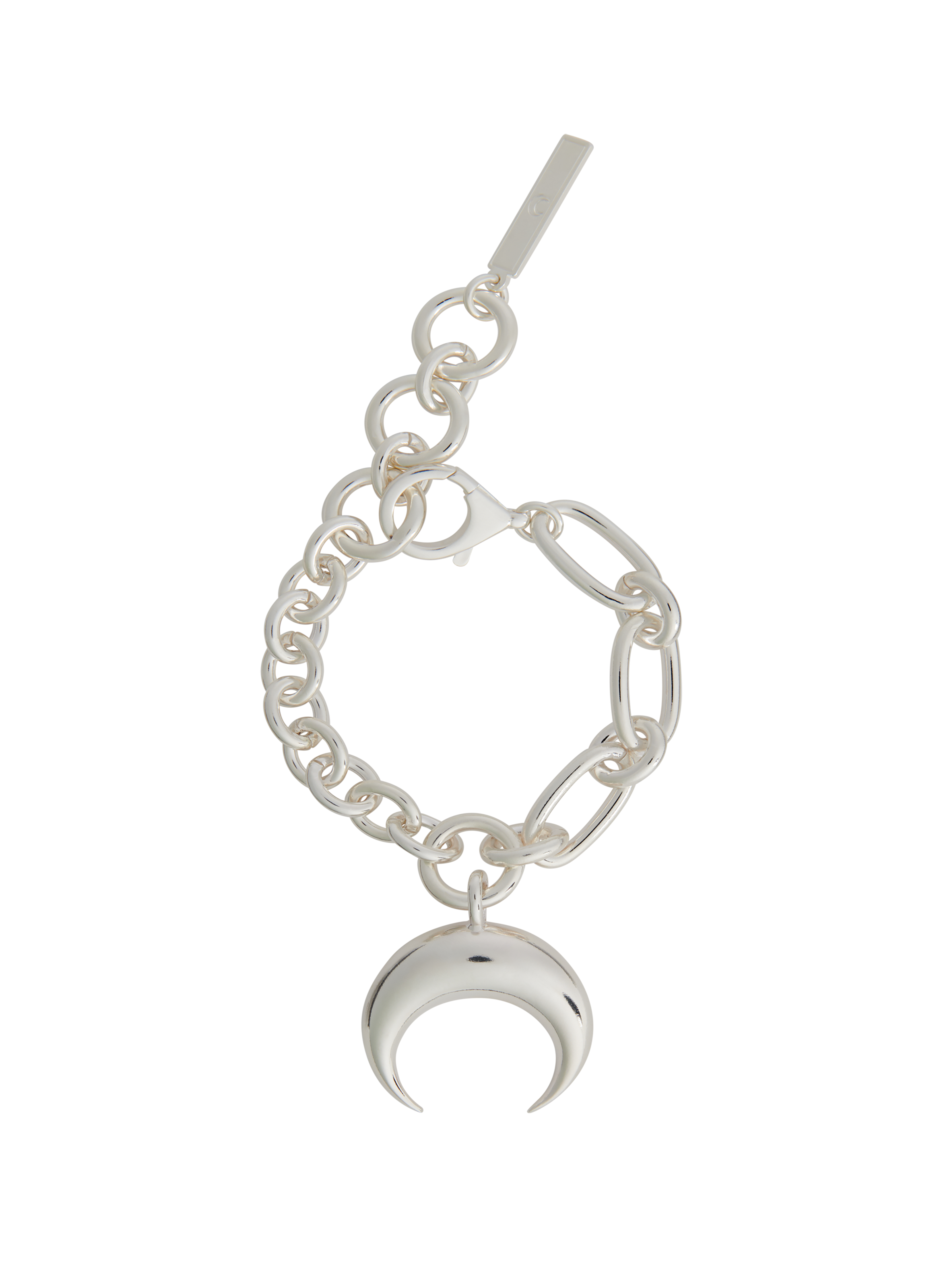 Upcycled silver plated moon charms bracelet MARINE SERRE Silver
