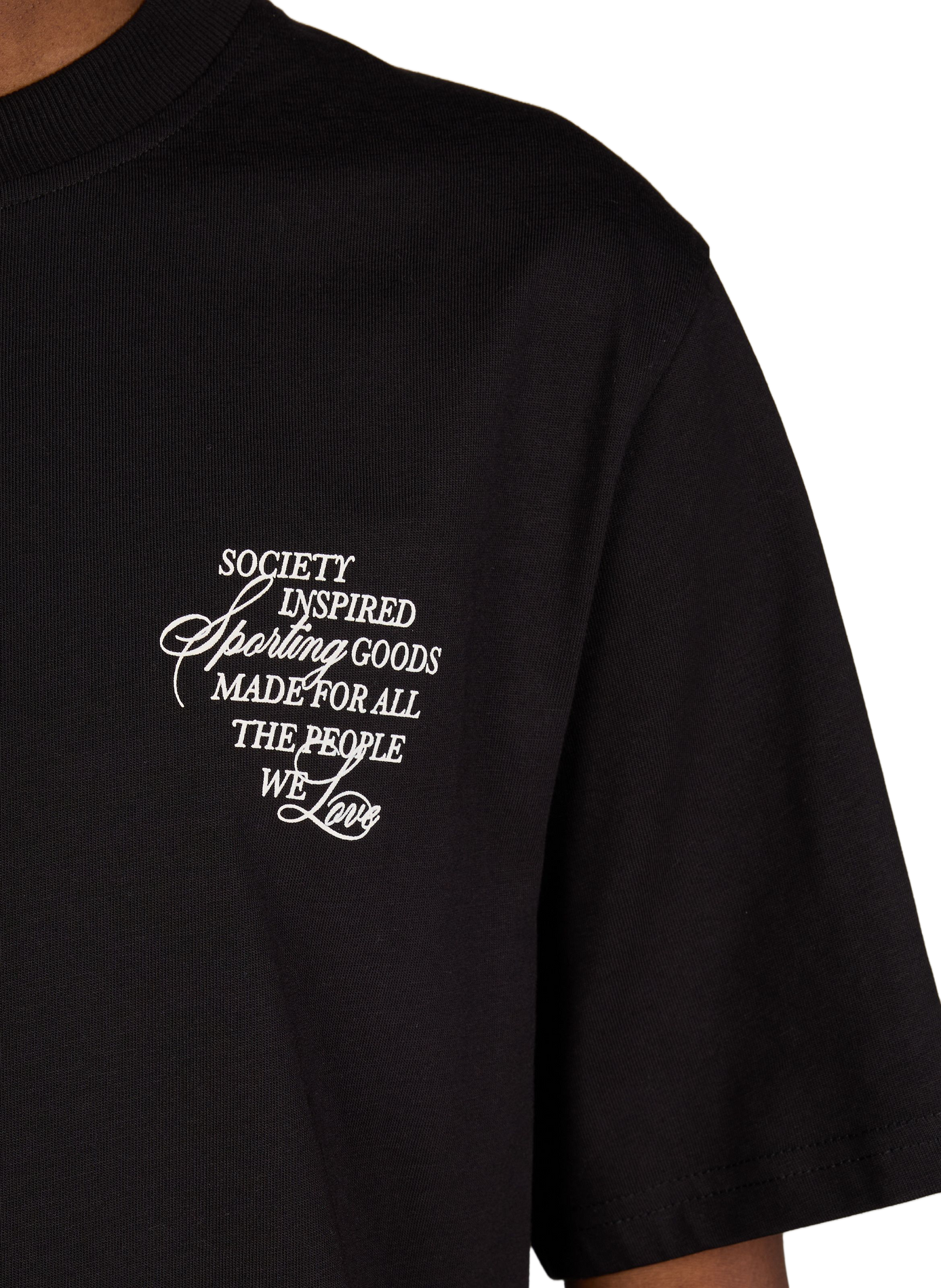 Printed Ben Faience T-shirt in organic cotton LES DEUX Black