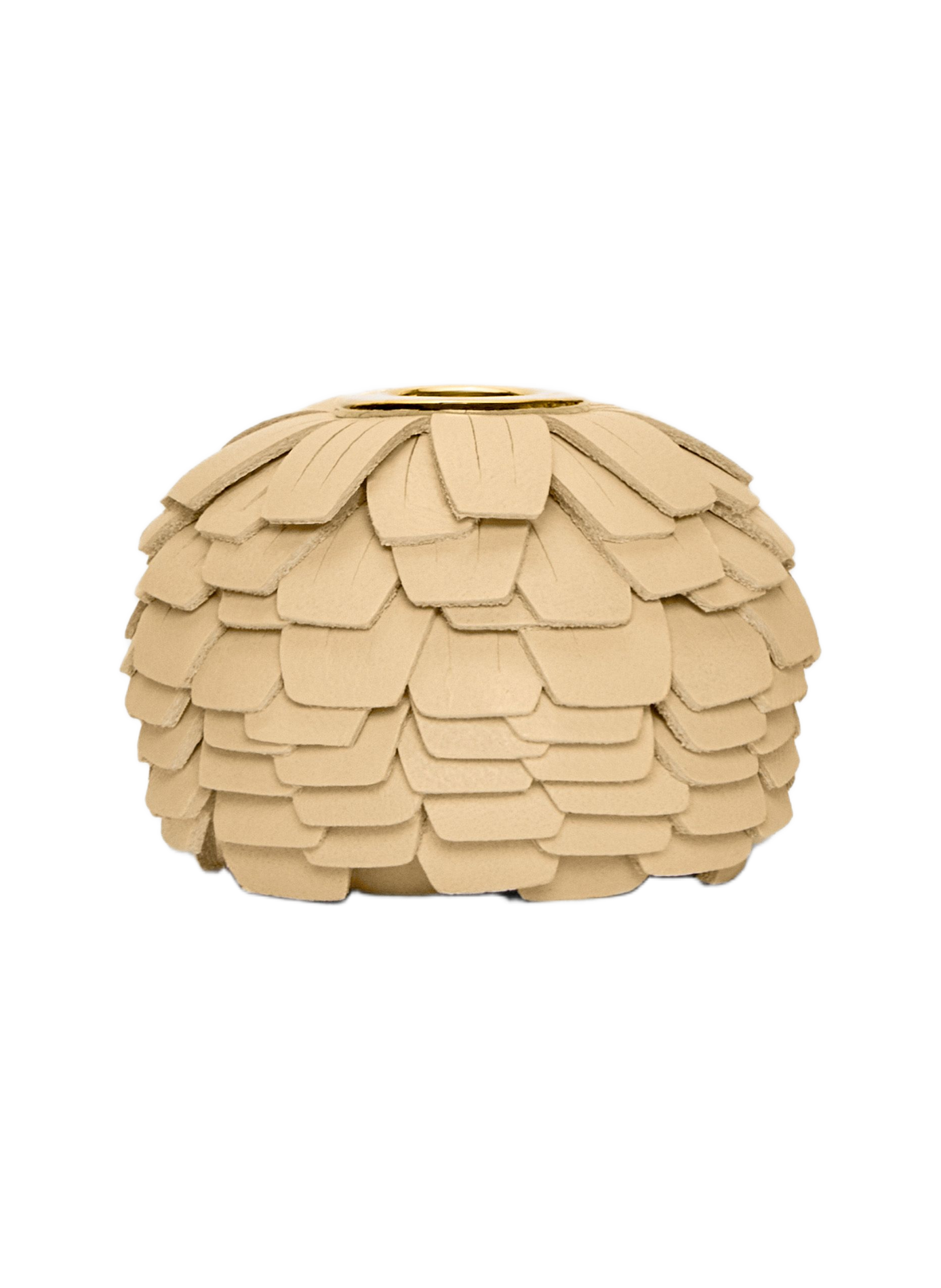 Petit charm fleur en cuir de veau et laiton LOEWE Jaune